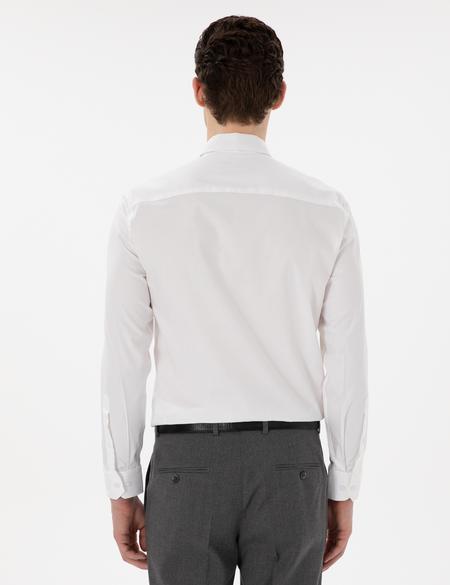 Beyaz Slim Fit Uzun Kollu Basic Gömlek - 50305250001