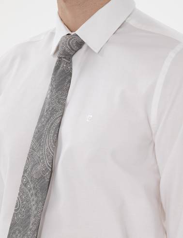 Beyaz Slim Fit Uzun Kollu Basic Gömlek