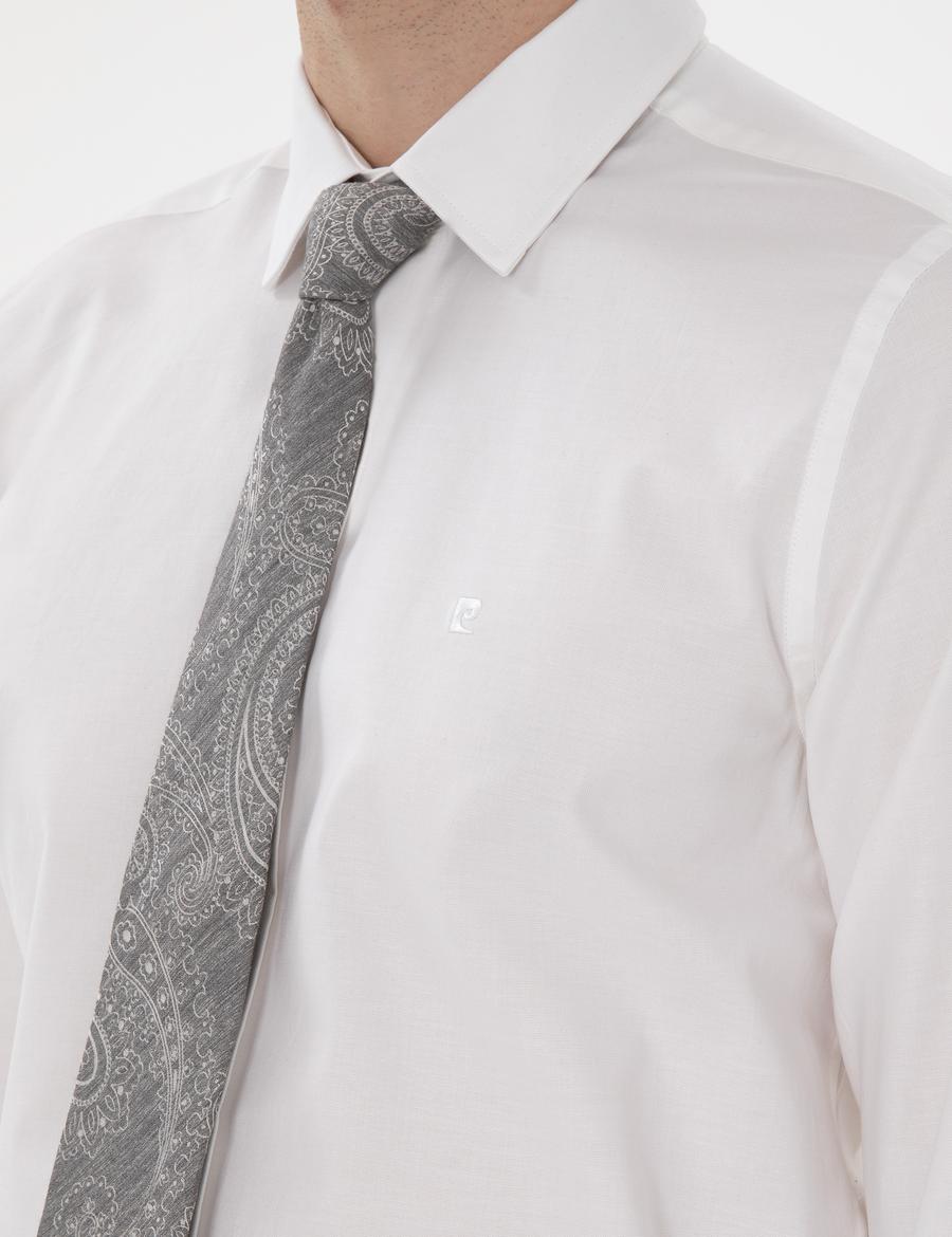 Beyaz Slim Fit Uzun Kollu Basic Gömlek