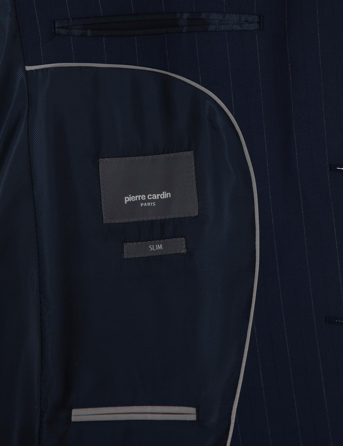 Lacivert Slim Fit Çizgili Takım Elbise - 50302413041