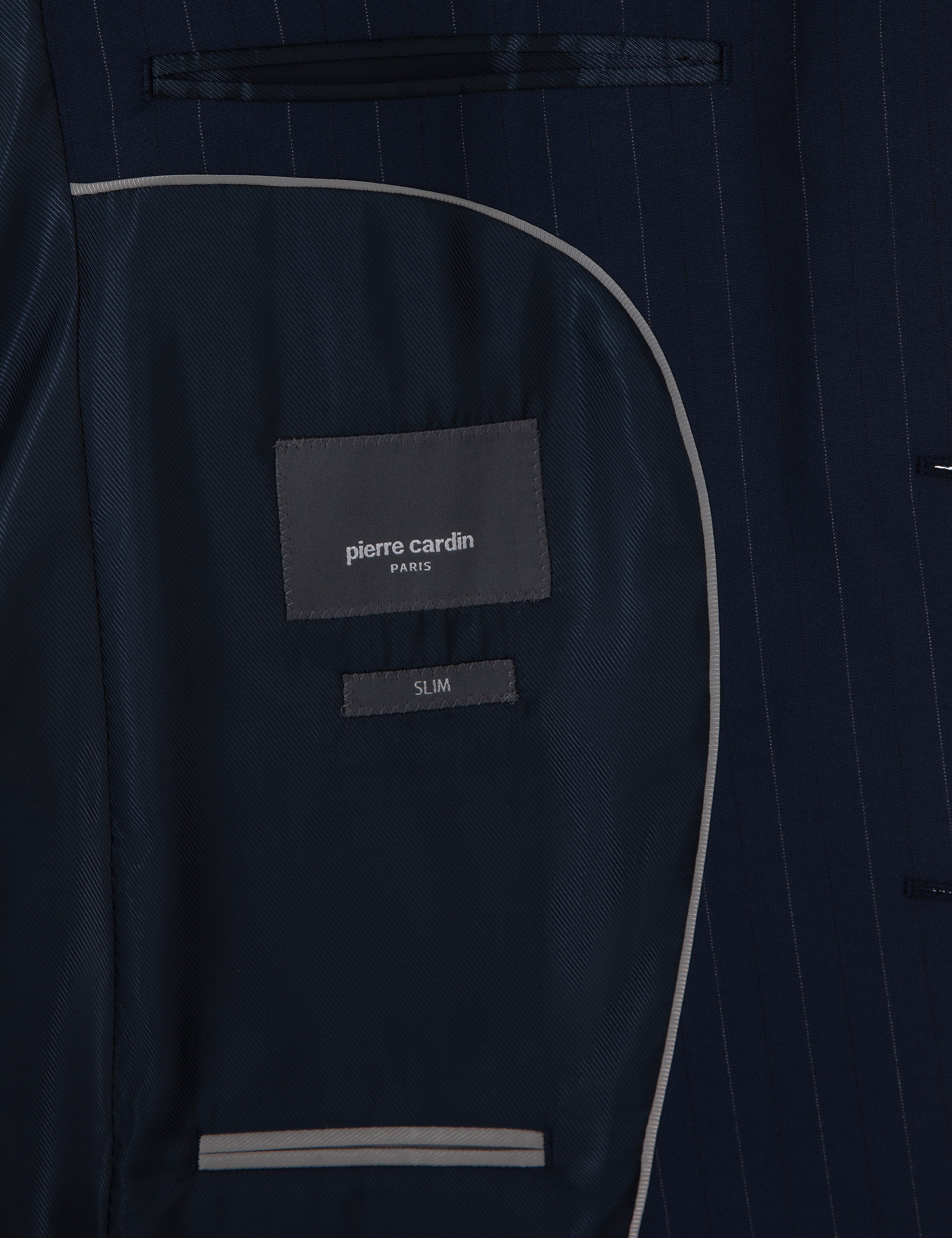 Lacivert Slim Fit Çizgili Takım Elbise - Image 6