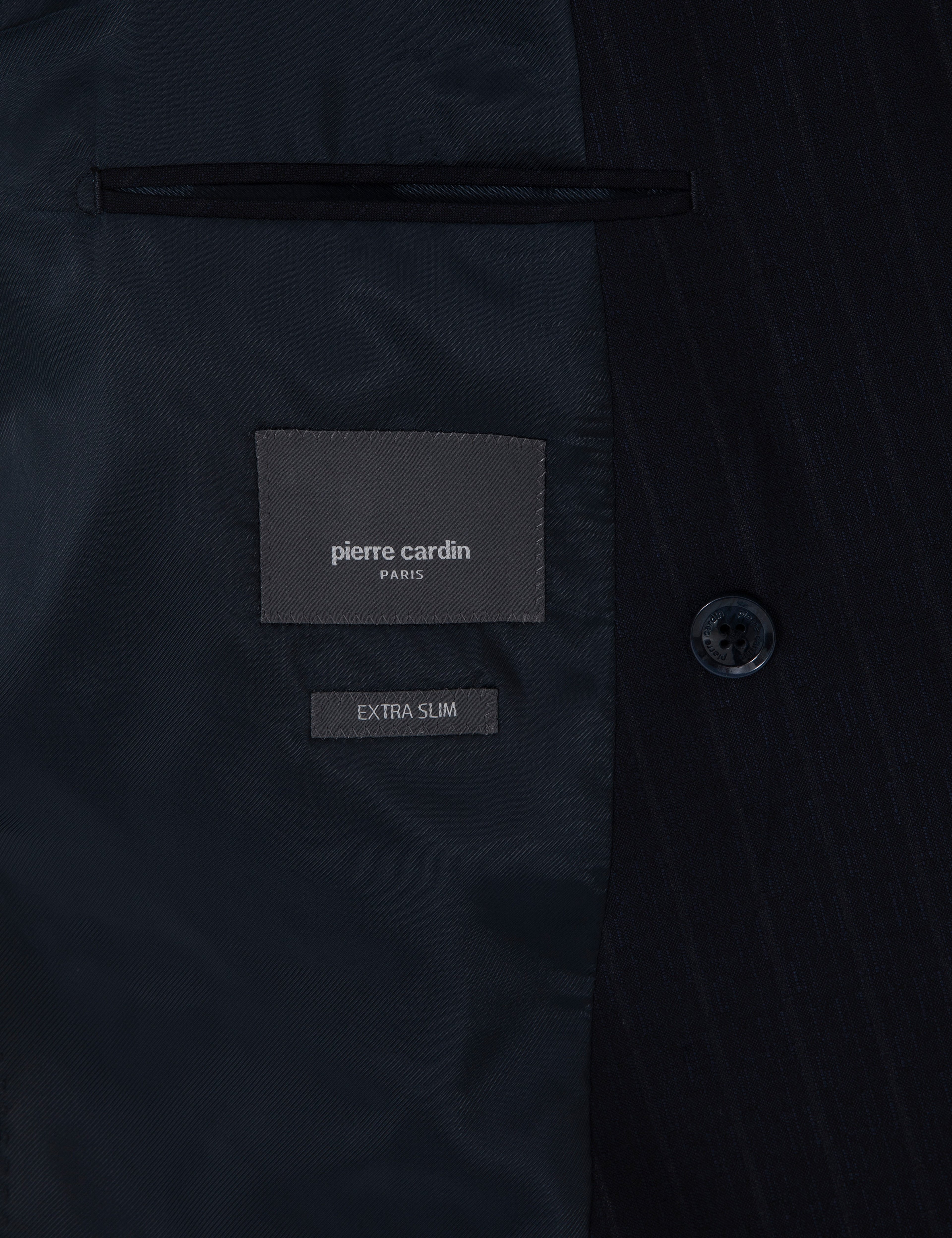 Lacivert Ex. Slim Fit Kruvaze Çizgili Takım Elbise - Image 6