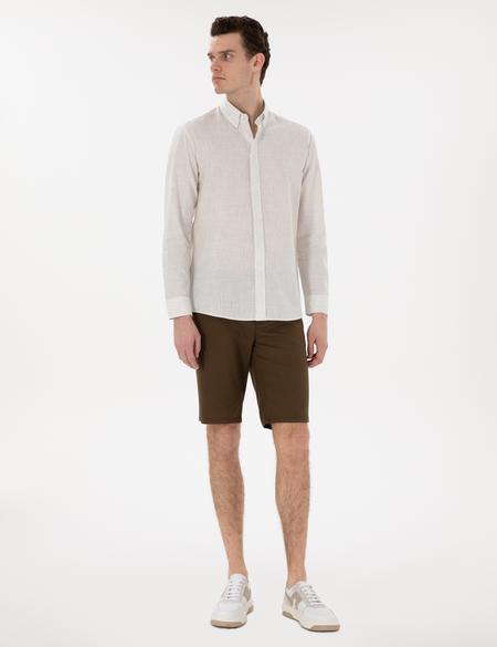 Beyaz Regular Fit Uzun Kollu Gömlek - 50301540045