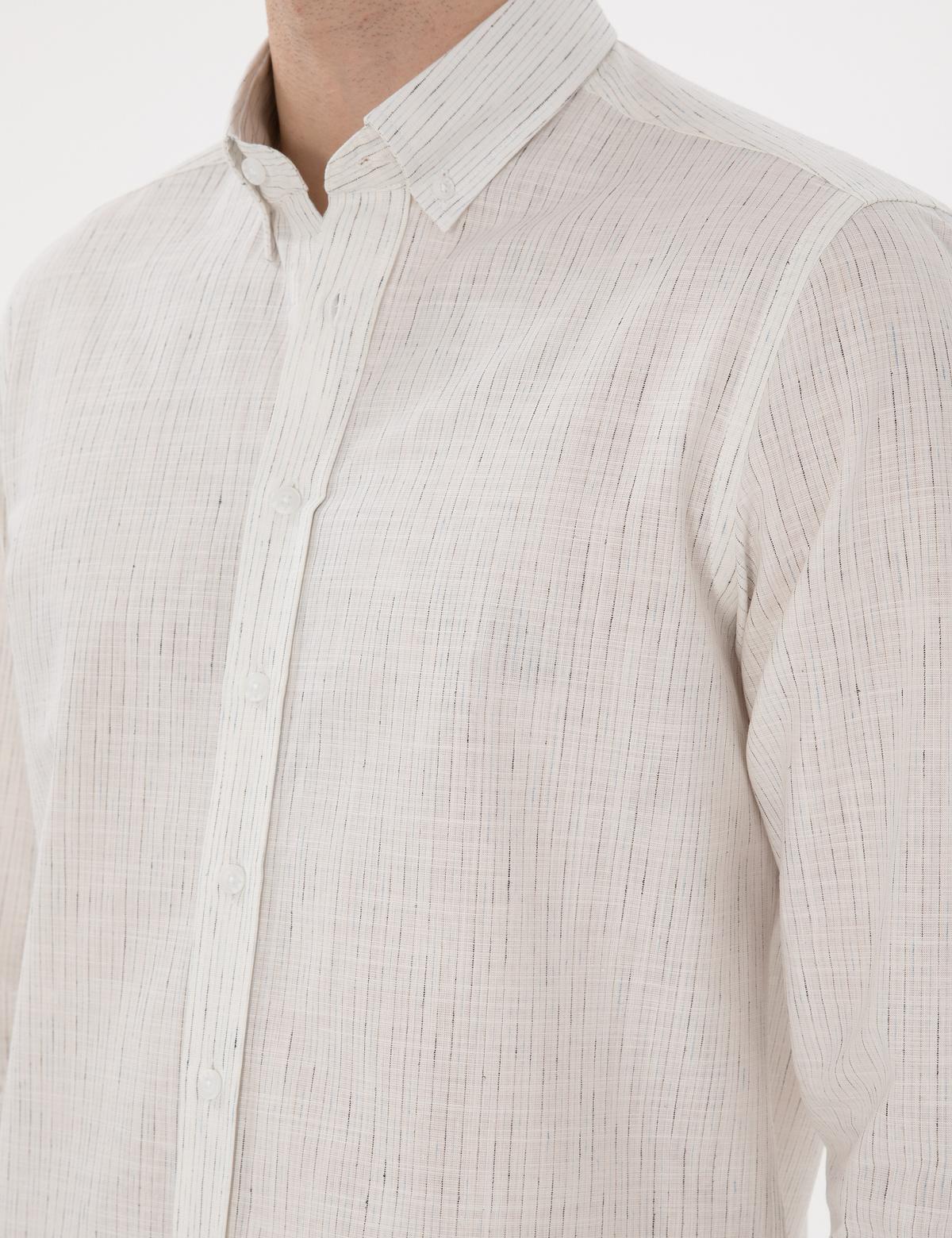 Beyaz Regular Fit Uzun Kollu Gömlek - 50301540045