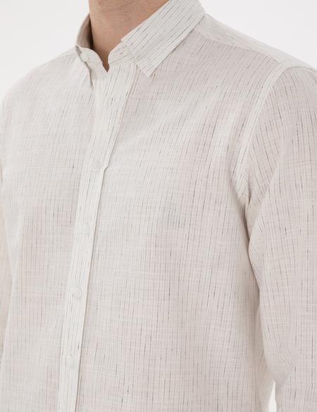 Beyaz Regular Fit Uzun Kollu Gömlek - 50301540045