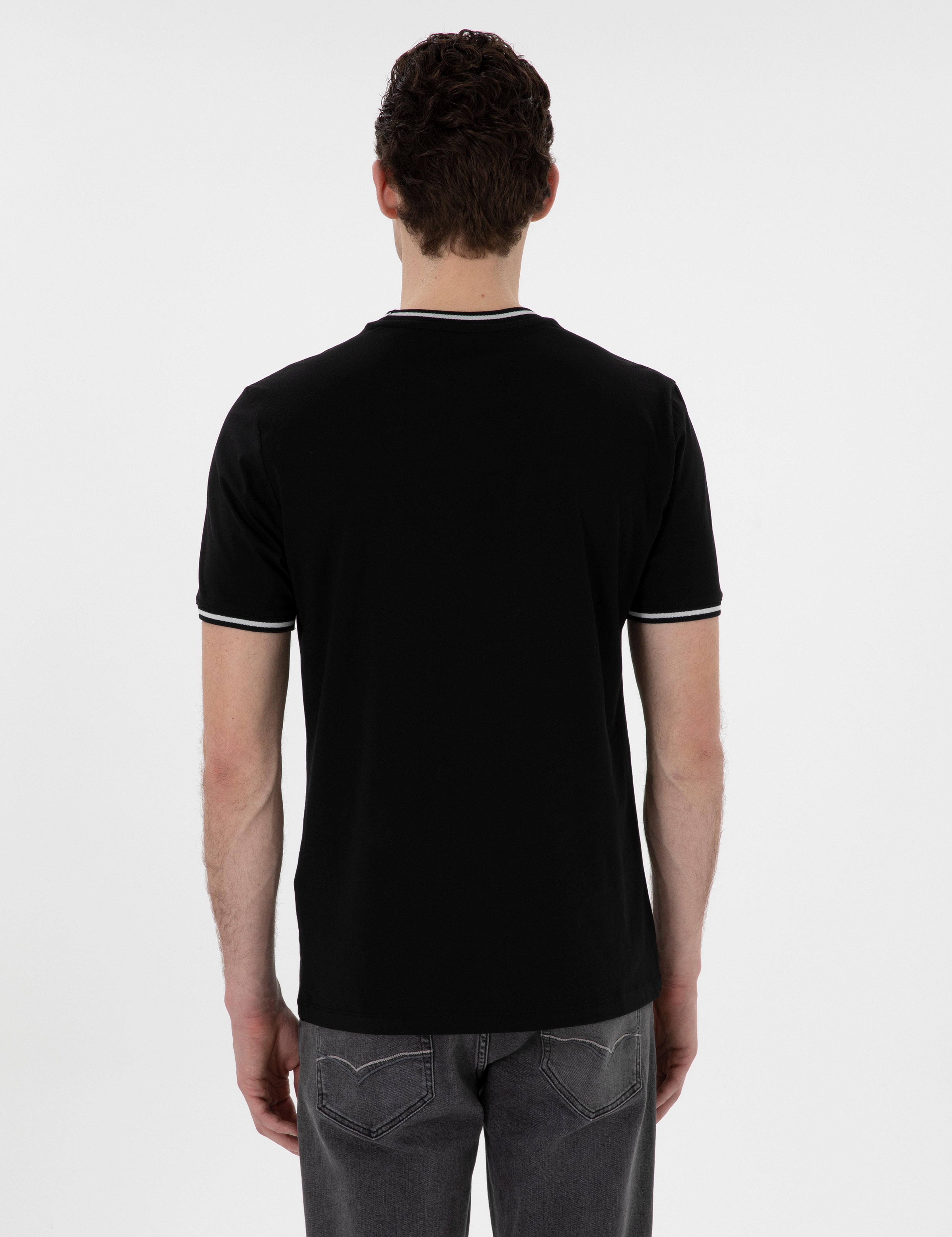 Siyah Regular Fit Tişört - Image 5