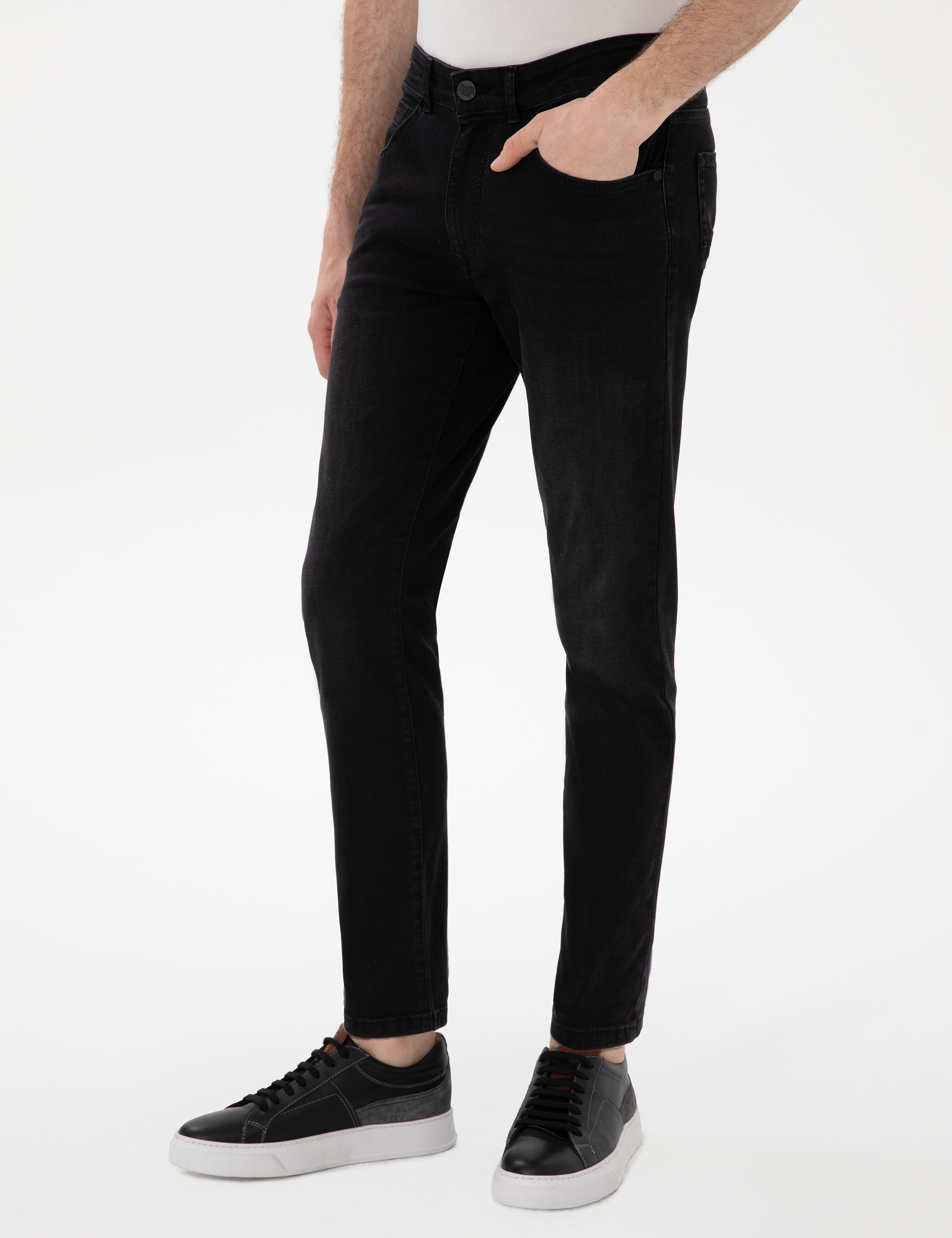 Siyah Slim Fit Jean Pantolon - Image 2