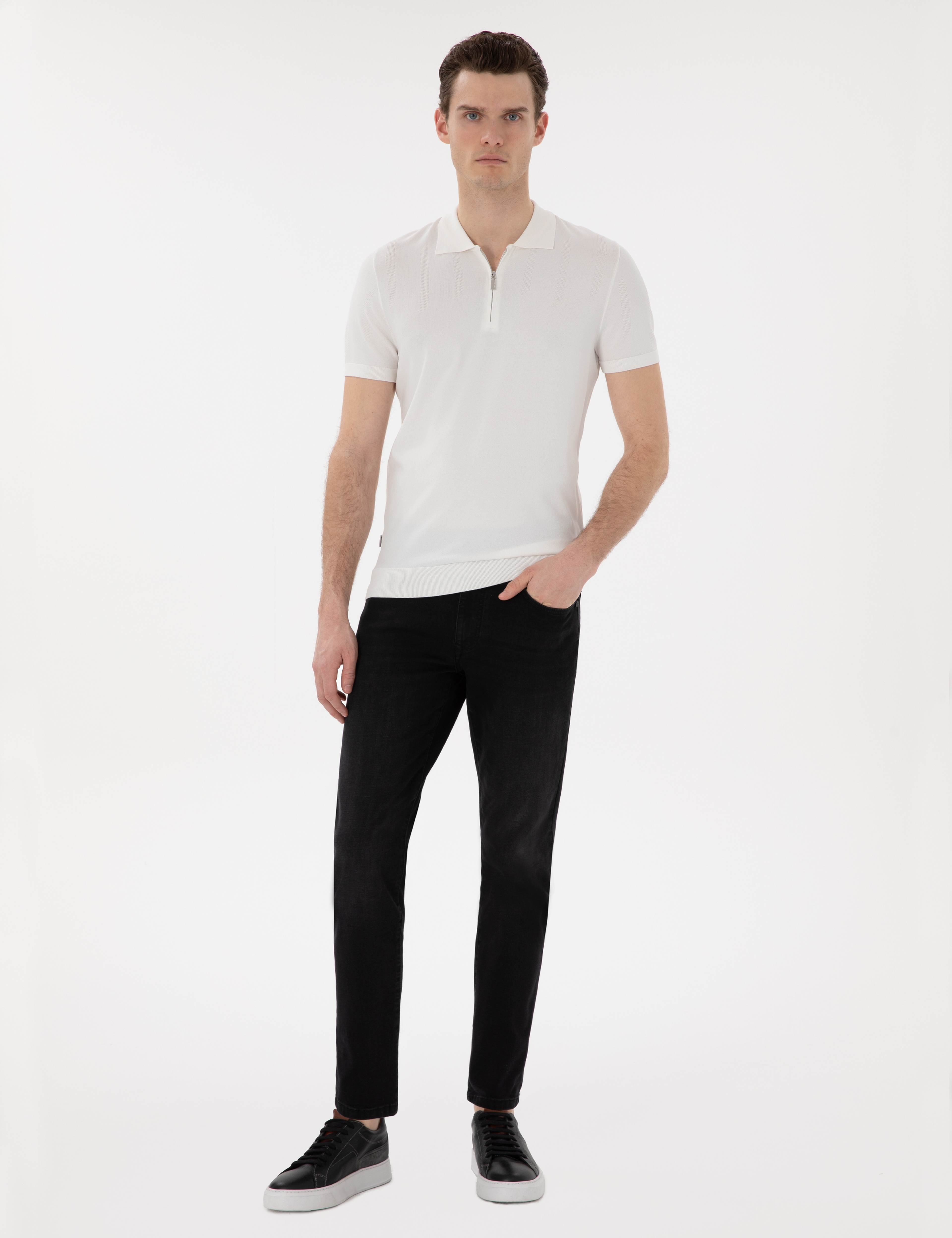 Siyah Slim Fit Jean Pantolon - Image 3