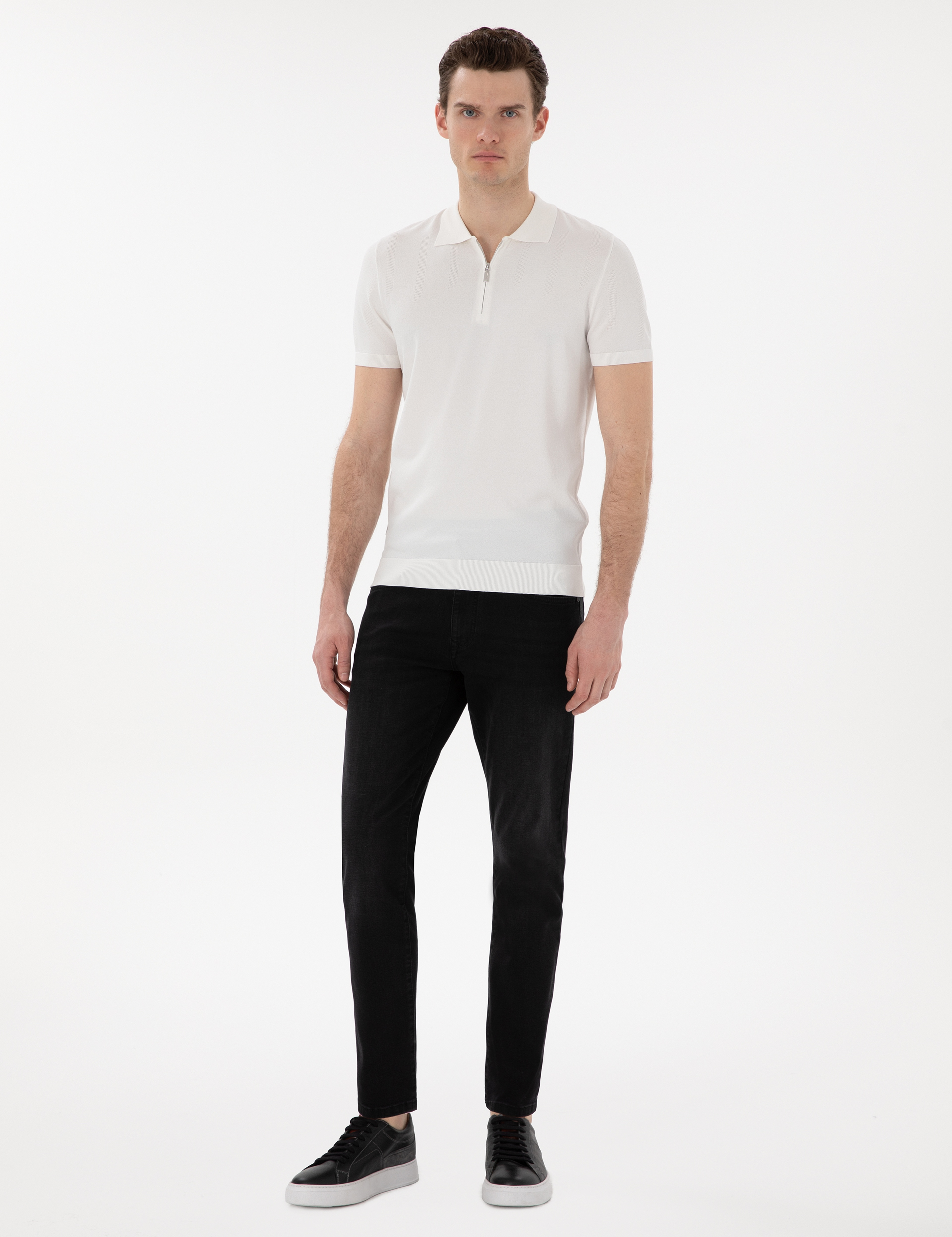 Siyah Slim Fit Jean Pantolon - Image 1
