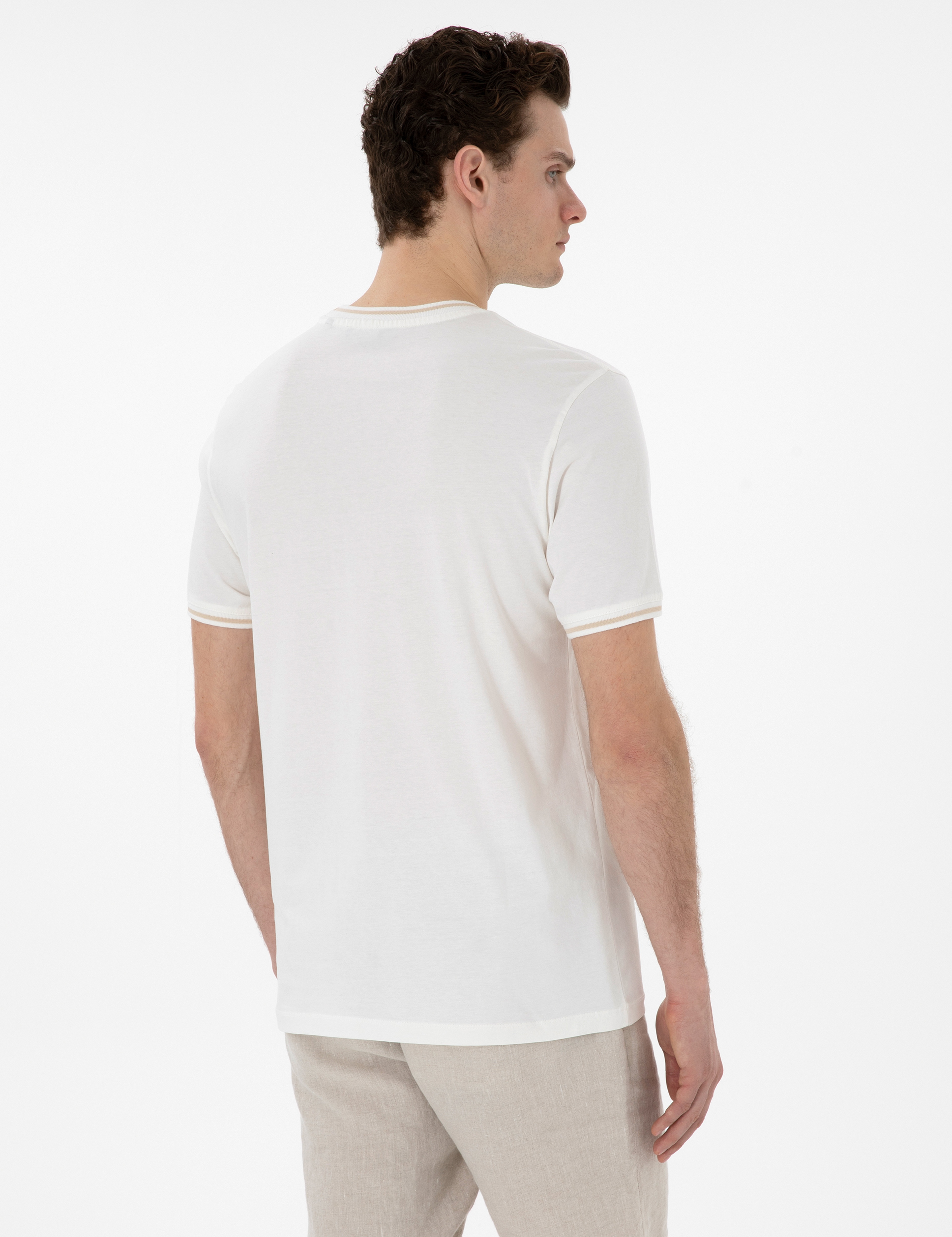 Ekru Regular Fit Tişört - Image 5