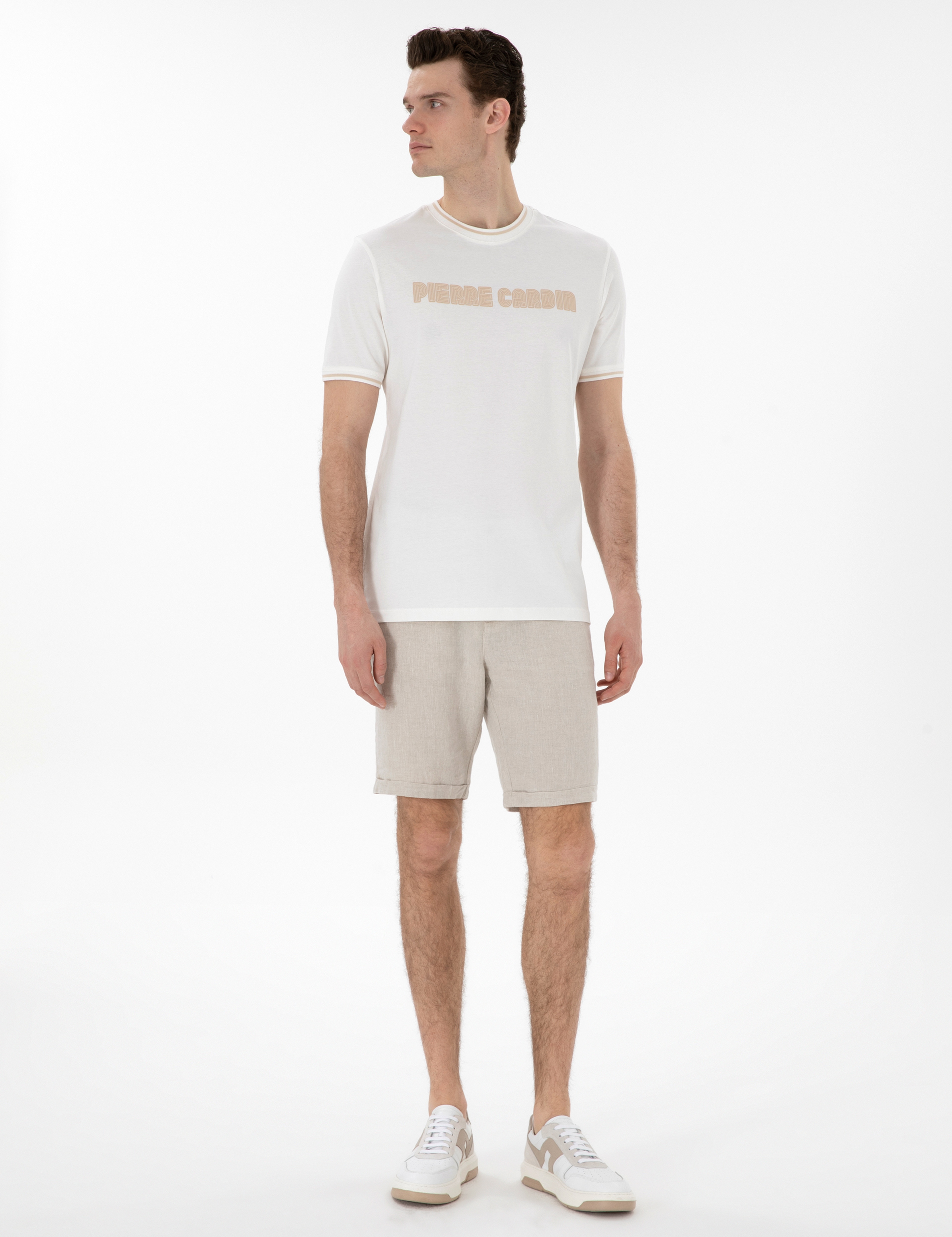 Ekru Regular Fit Tişört - Image 4