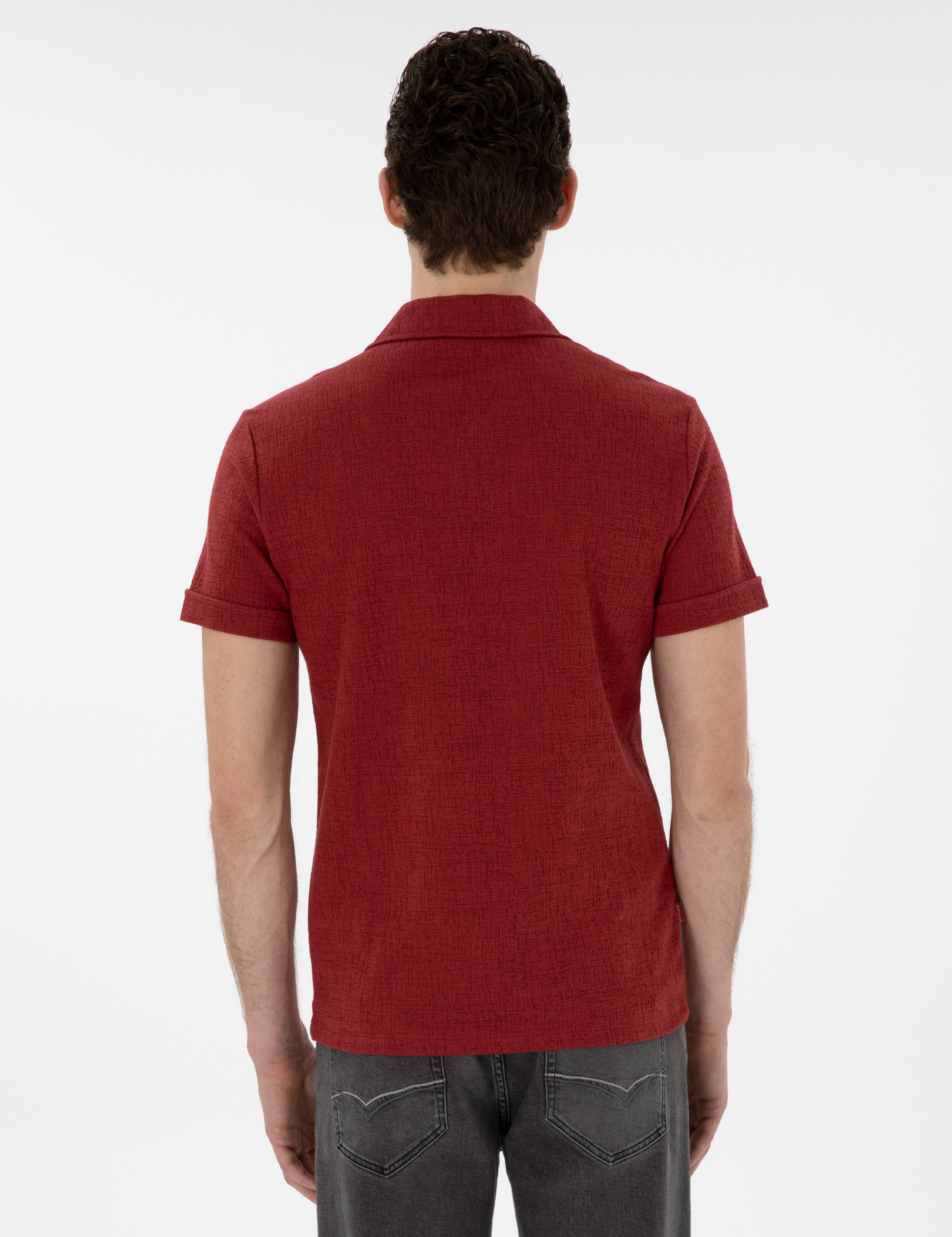 Nar Çiçeği Slim Fit Tişört - Image 5