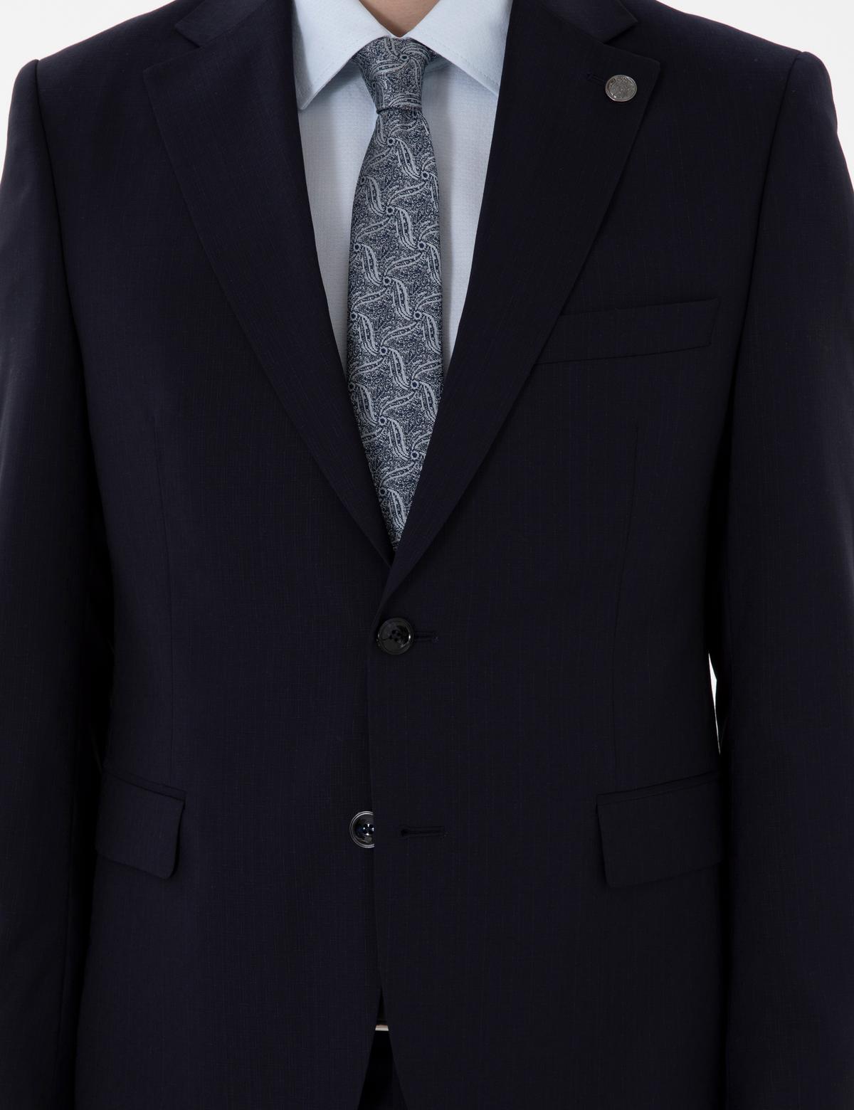 Lacivert Slim Fit Yün Takım Elbise - 50302352011