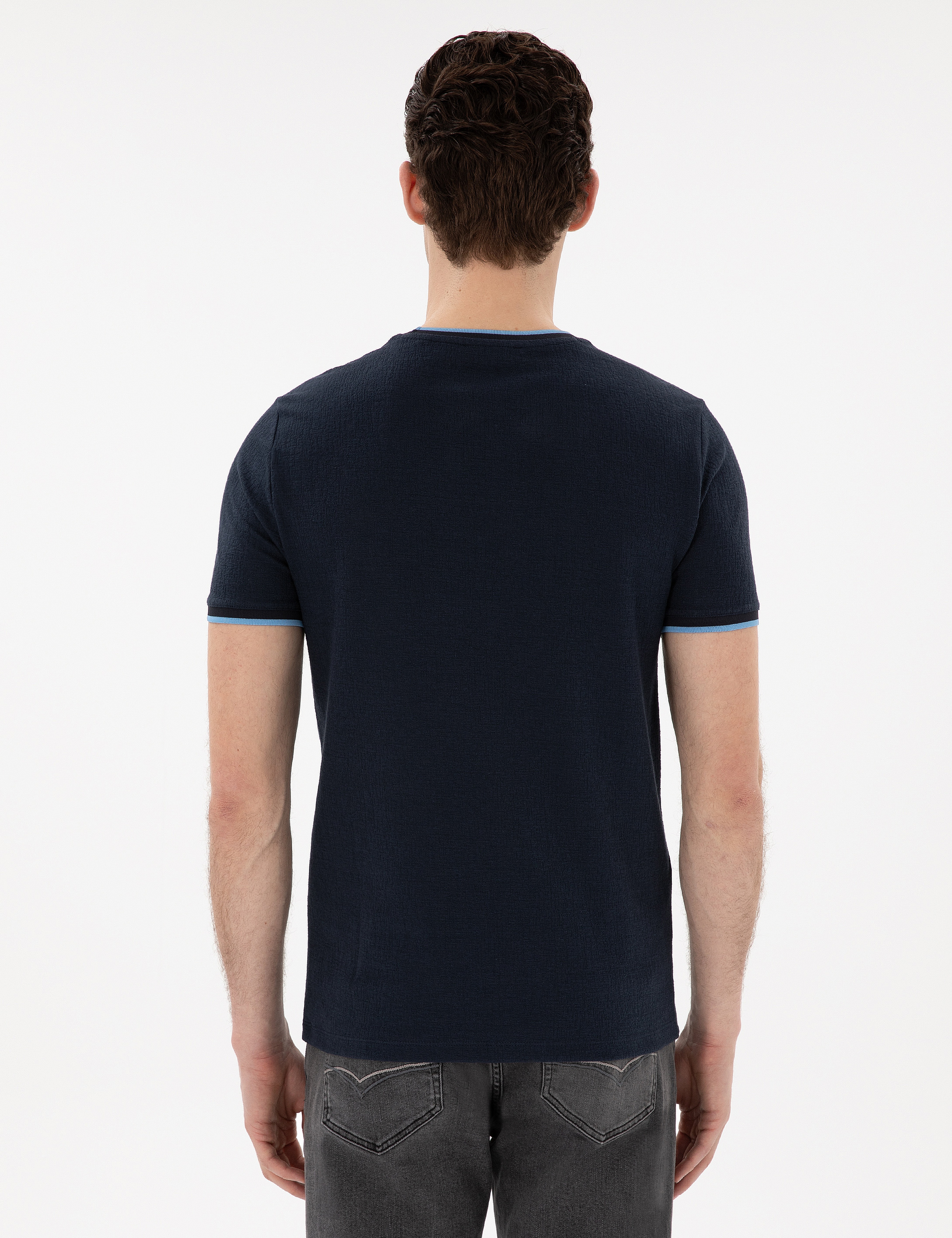 Lacivert Slim Fit Tişört - Image 5