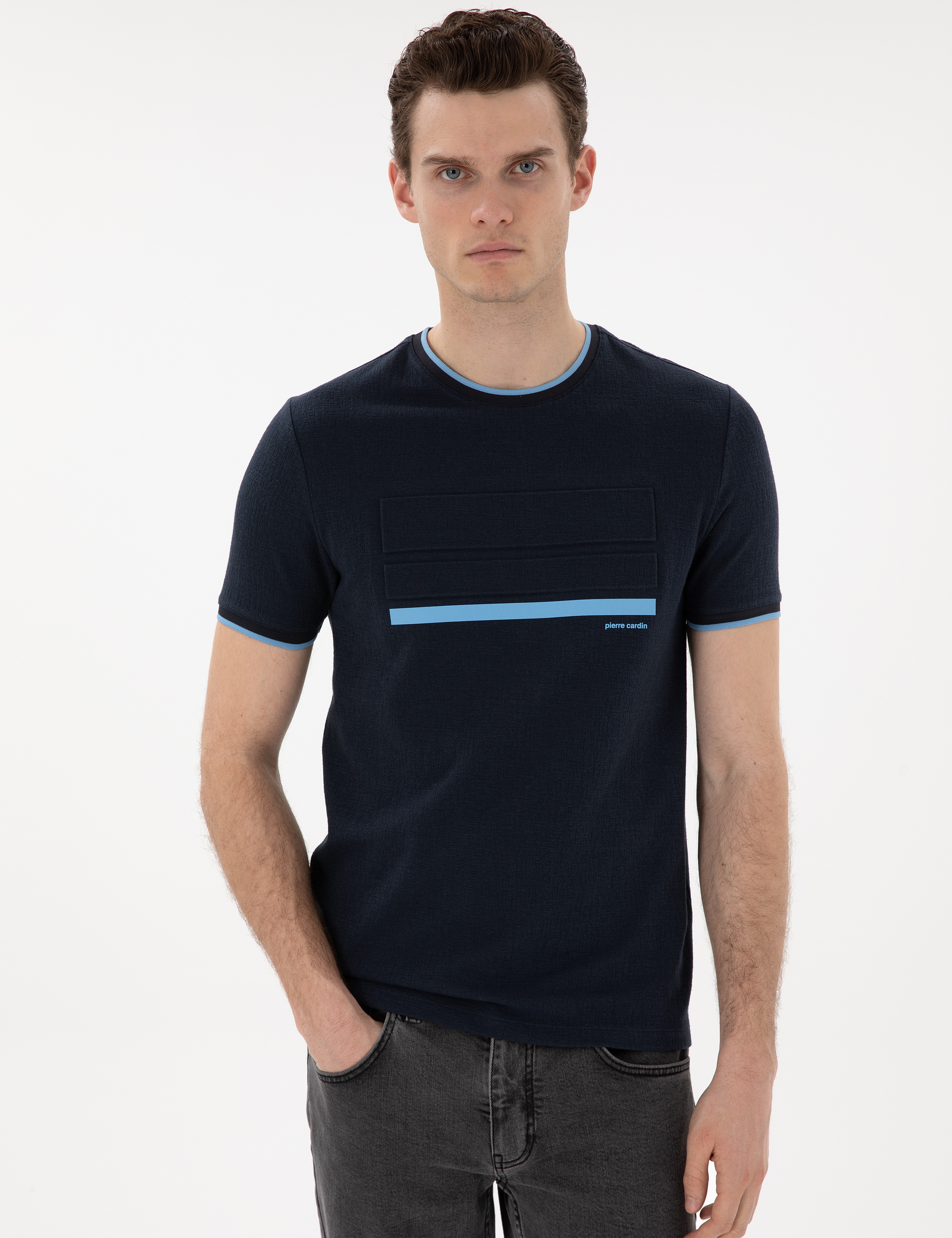 Lacivert Slim Fit Tişört - Image 3