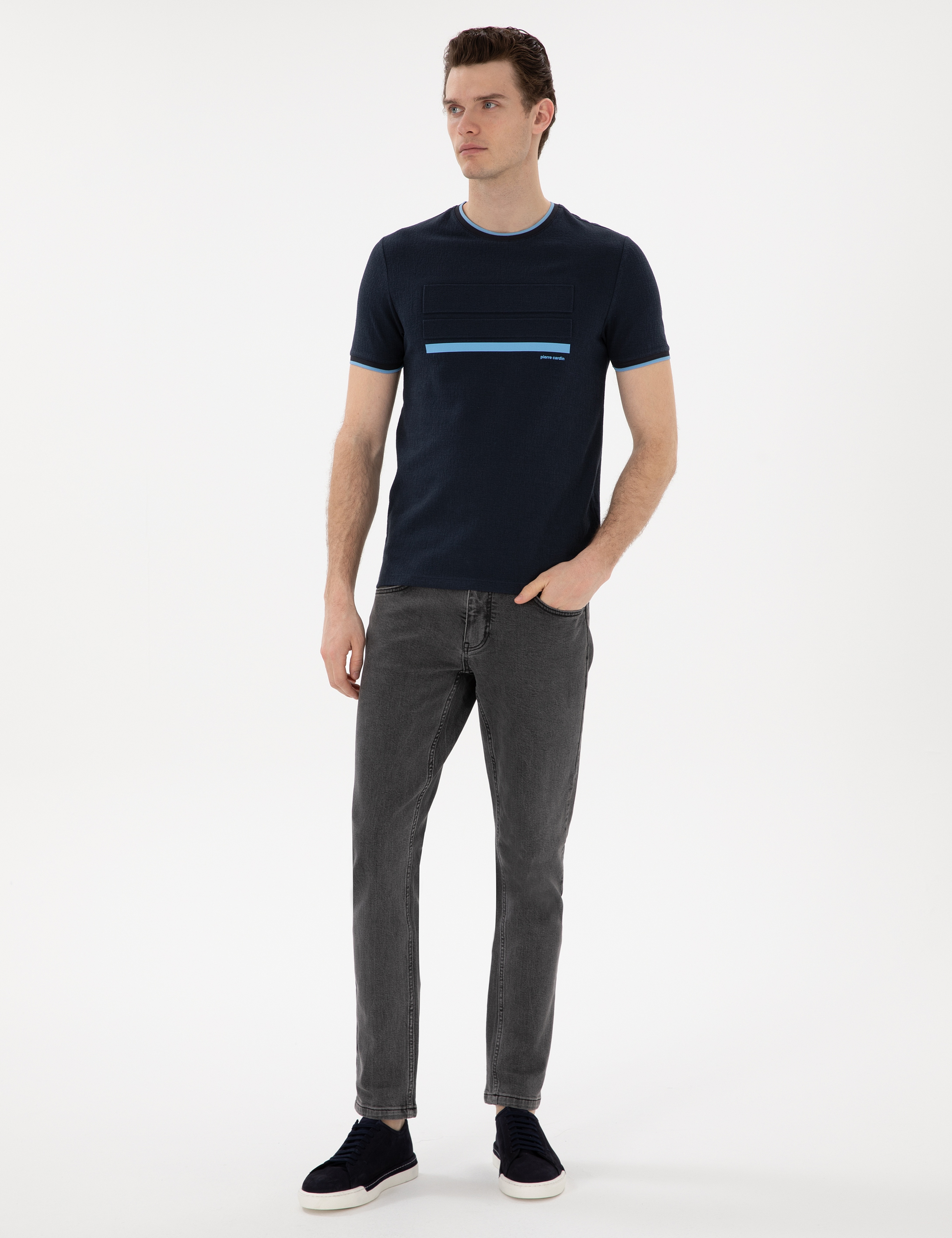 Lacivert Slim Fit Tişört - Image 4
