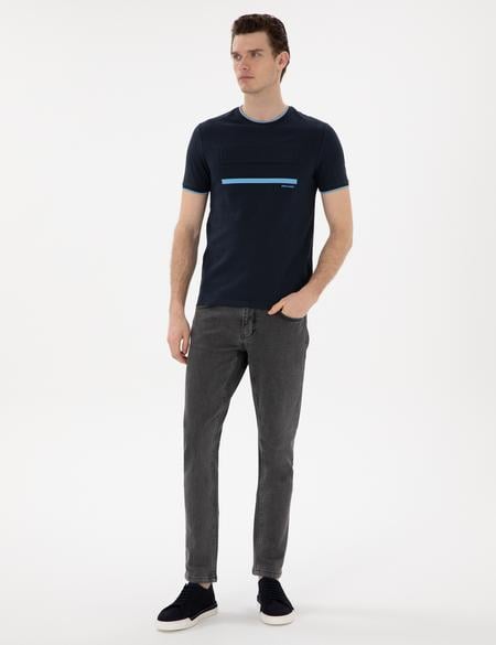 Lacivert Slim Fit Tişört - 50302549047
