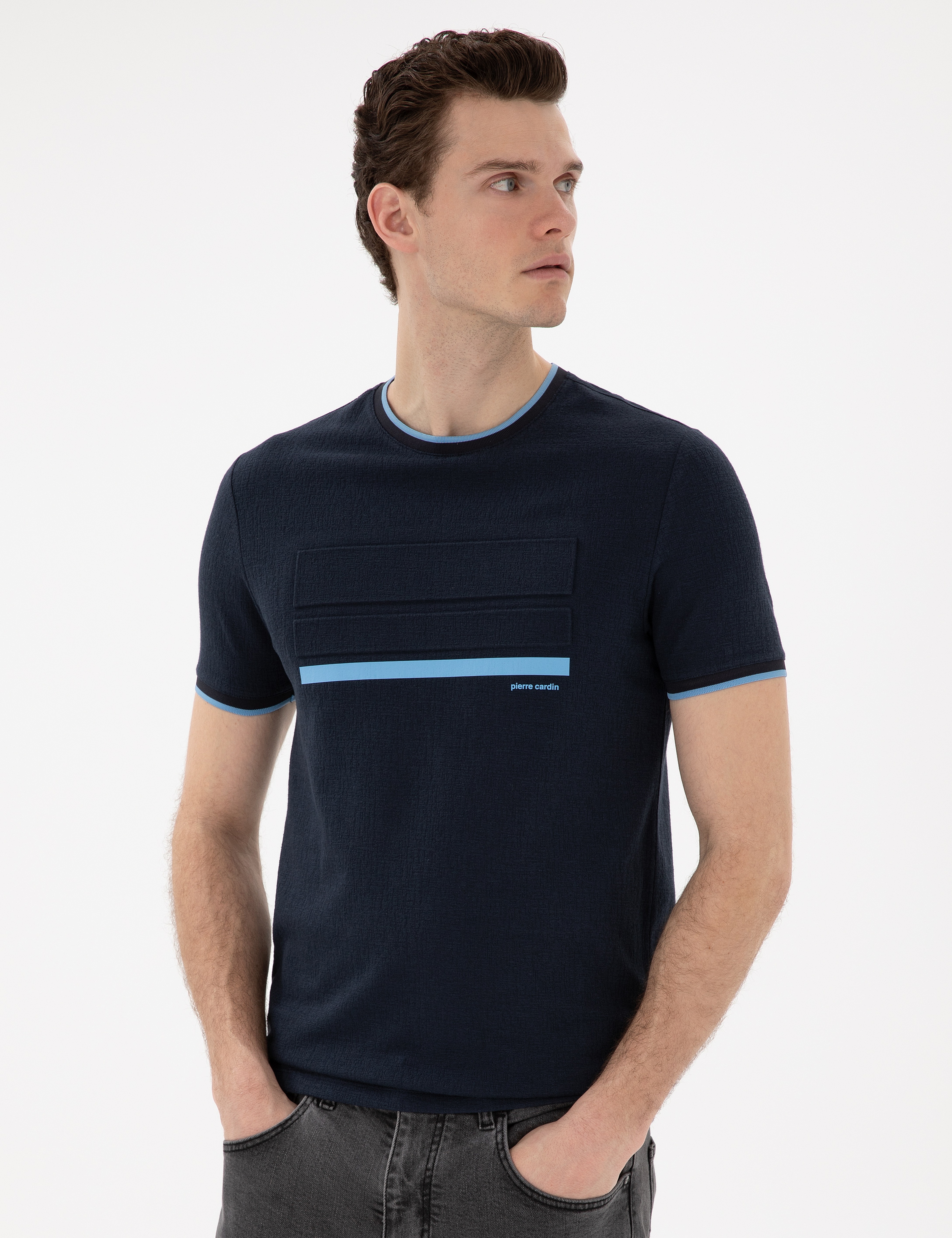 Lacivert Slim Fit Tişört - Image 1