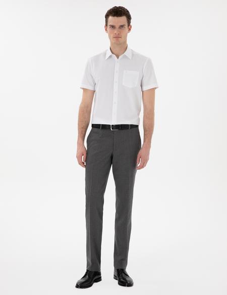 Beyaz Basic Regular Fit Kısa Kollu Cepli Gömlek - 50307003010