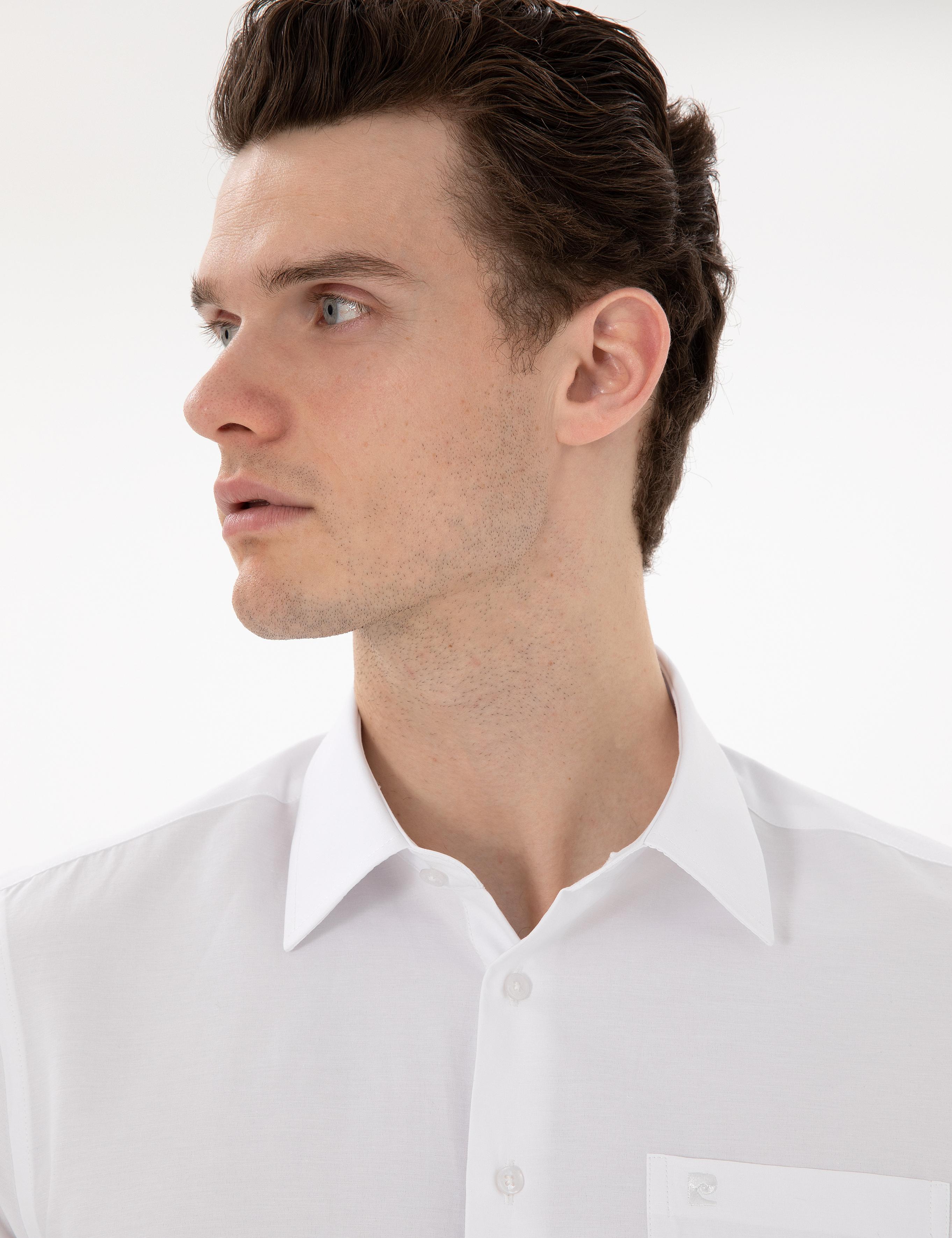 Beyaz Basic Regular Fit Kısa Kollu Cepli Gömlek