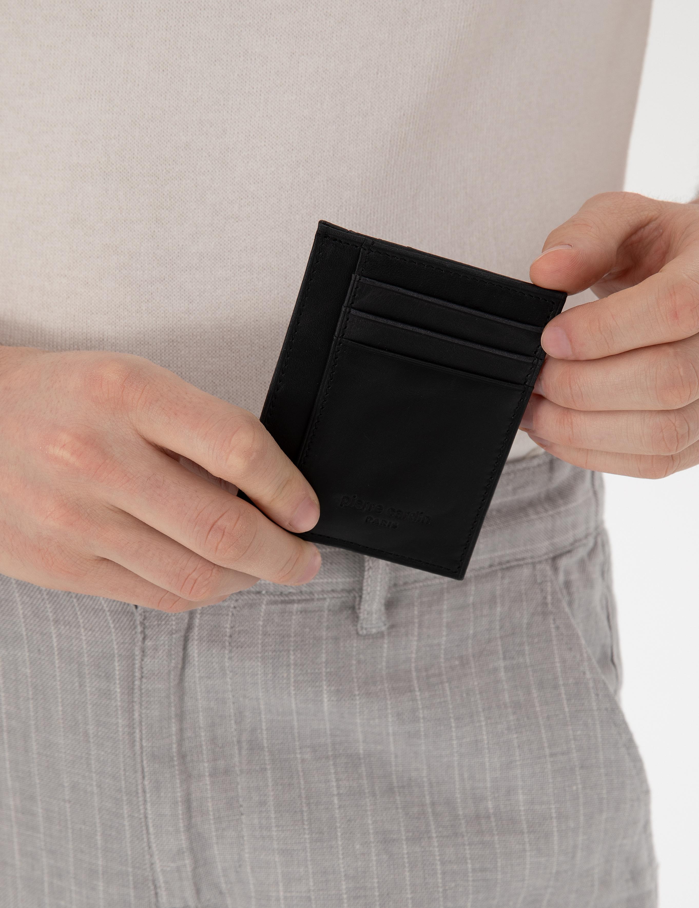 Erkek Siyah Deri Kartlık