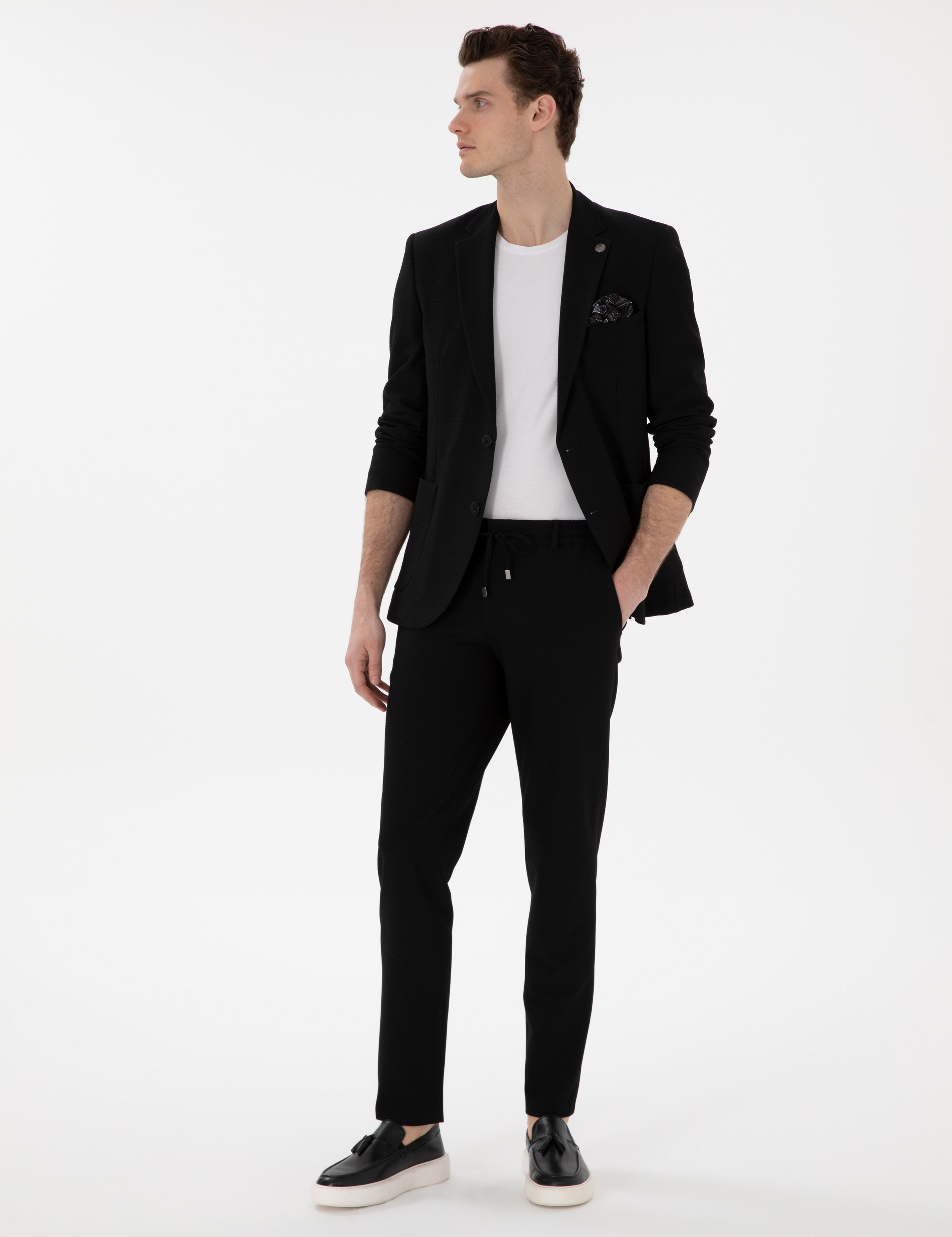 Siyah Extra Slim Fit Takım Elbise - Image 4