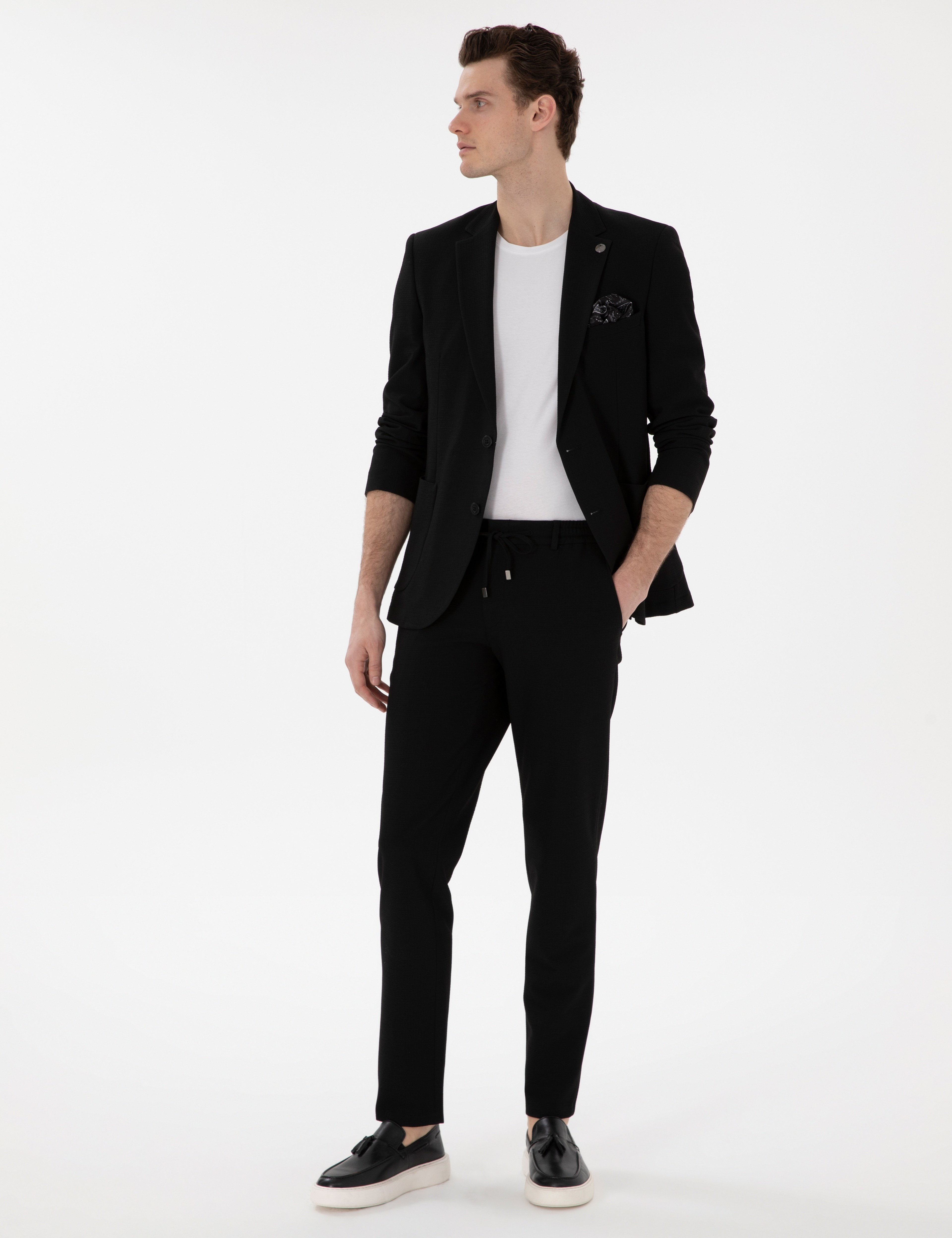 Siyah Extra Slim Fit Takım Elbise