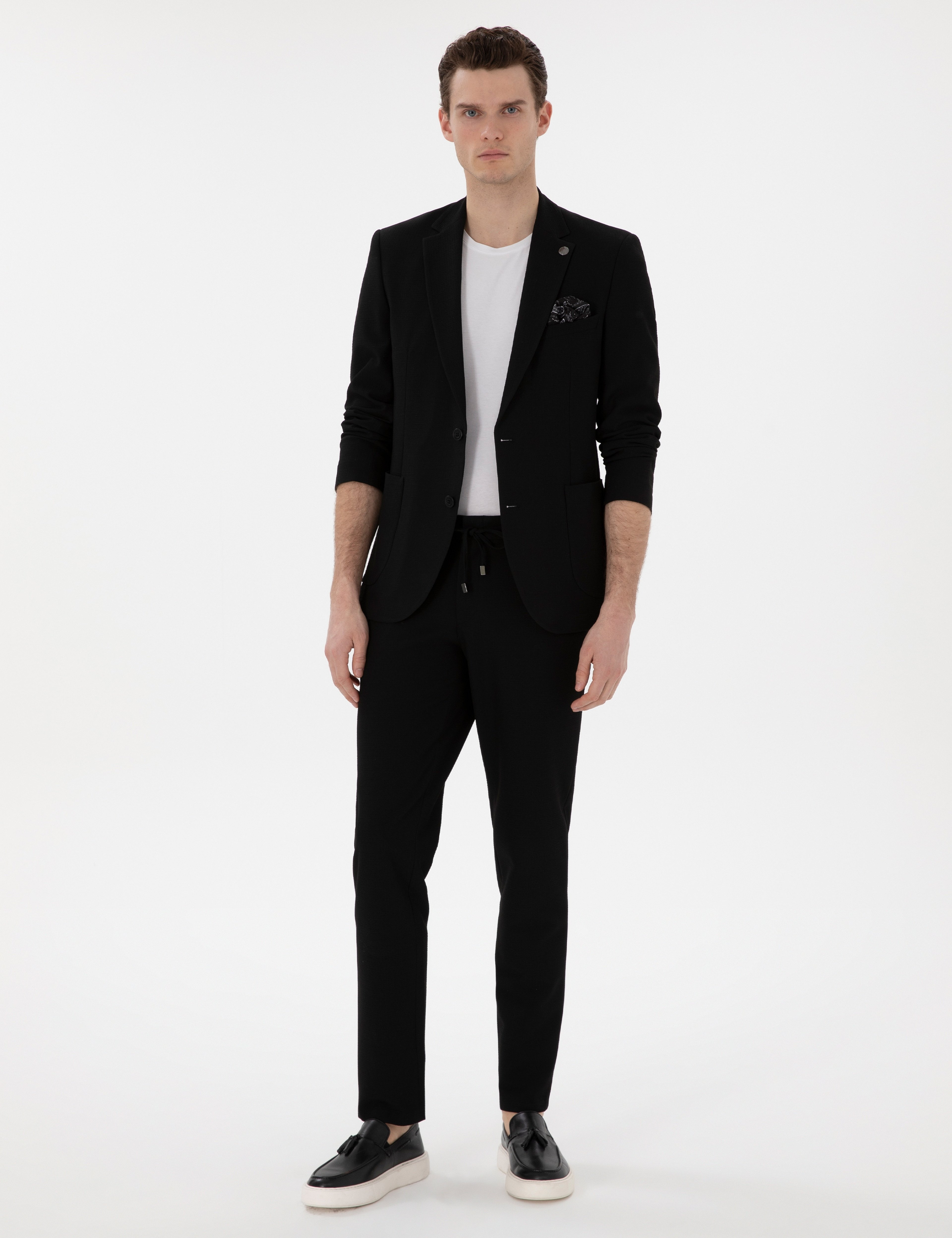 Siyah Extra Slim Fit Takım Elbise - Image 1