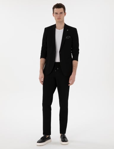 Siyah Extra Slim Fit Takım Elbise