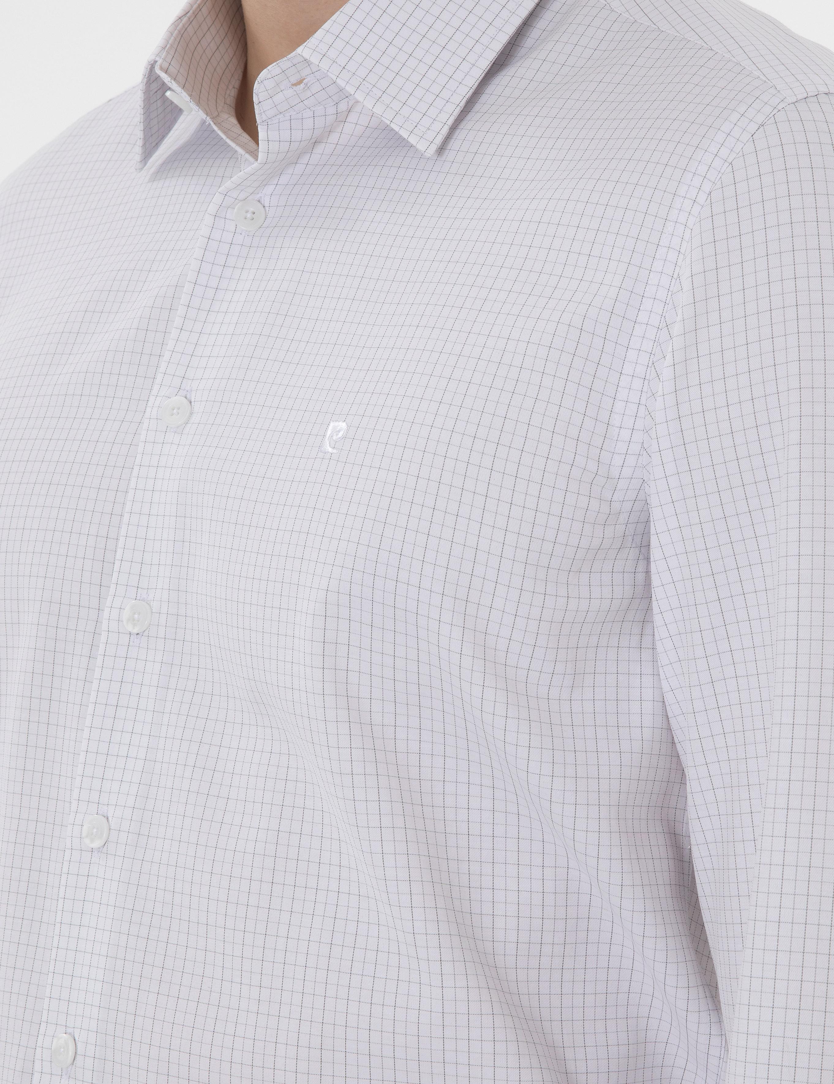 Gri Slim Fit Kareli Uzun Kollu Gömlek