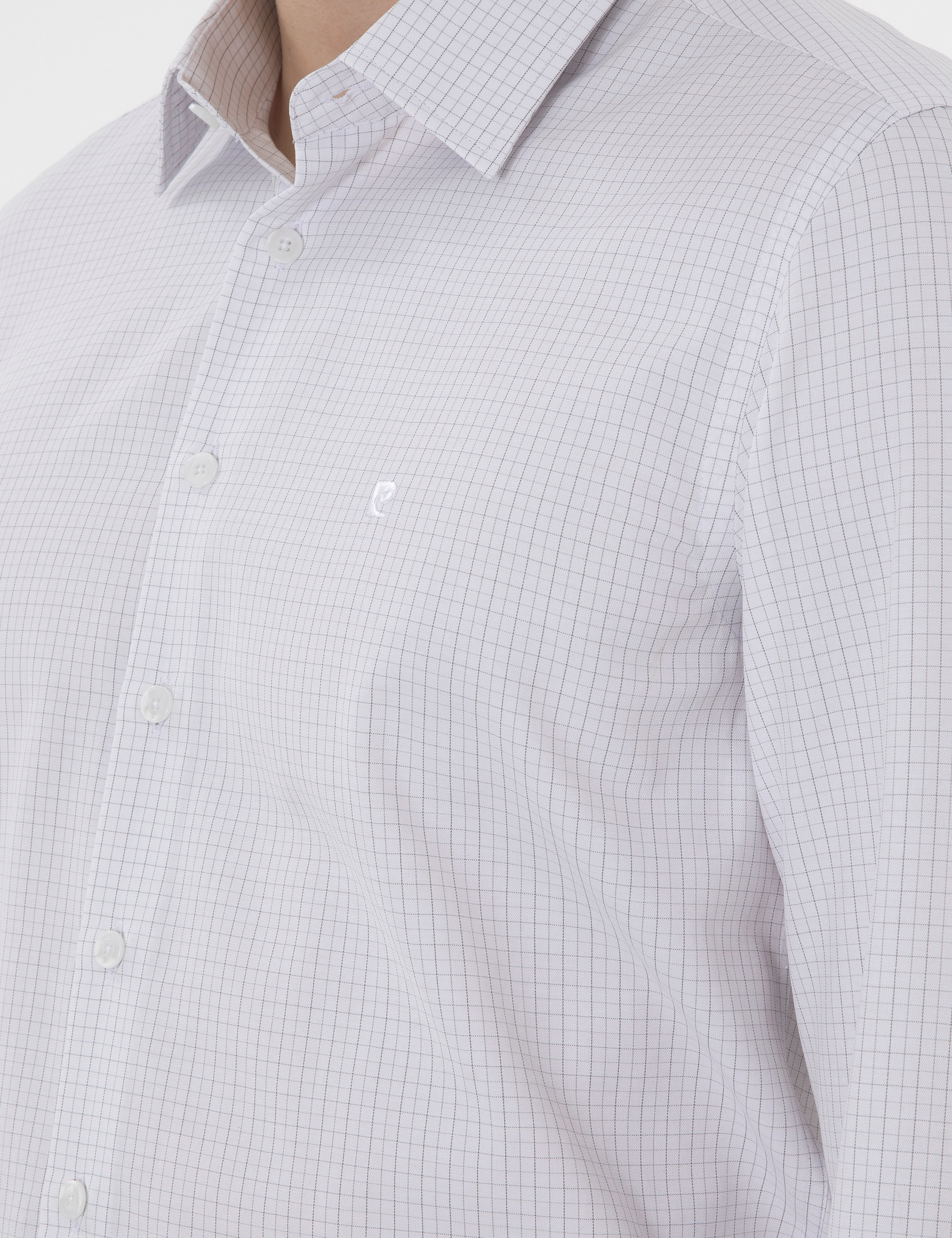 Gri Slim Fit Kareli Uzun Kollu Gömlek - Image 7