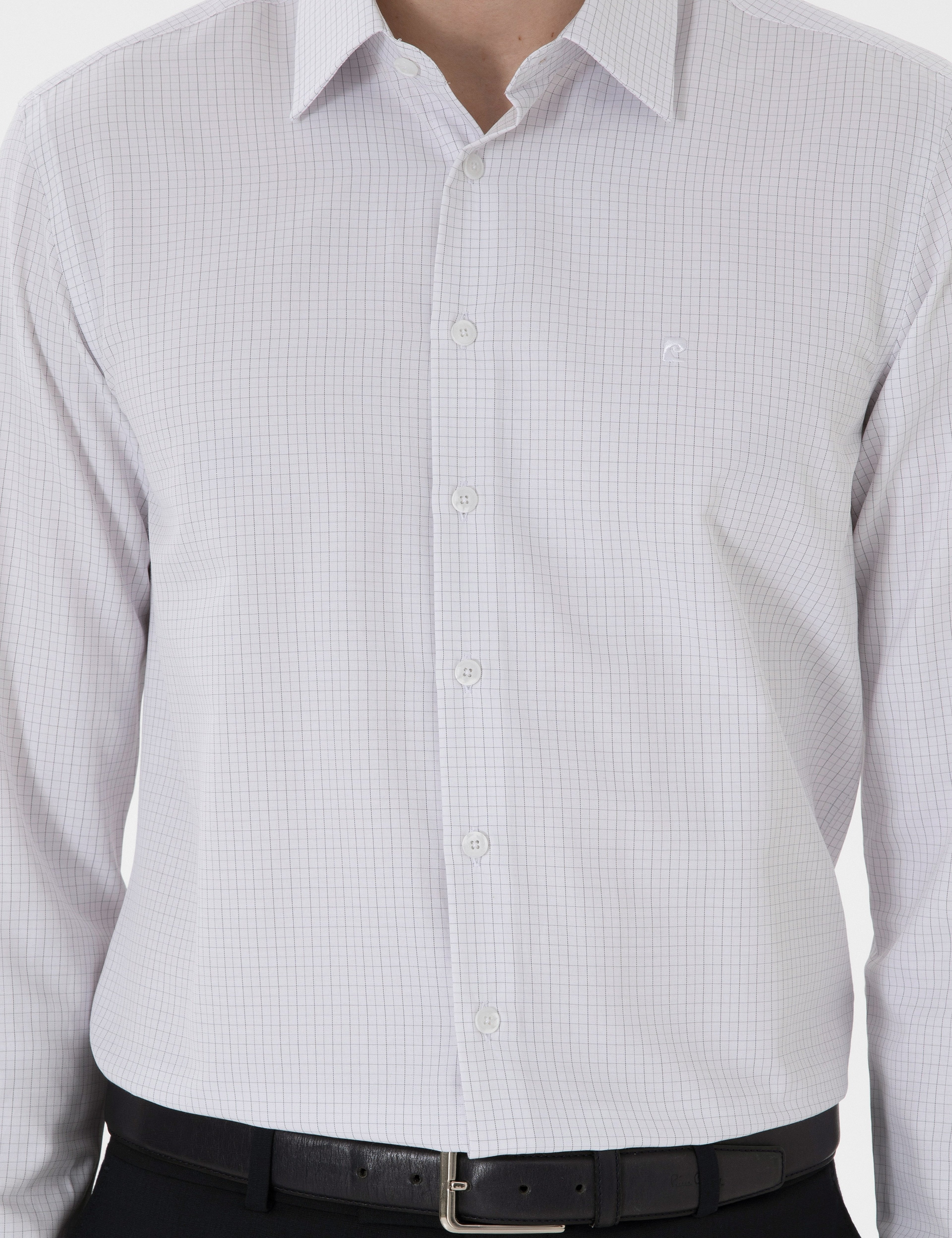 Gri Slim Fit Kareli Uzun Kollu Gömlek