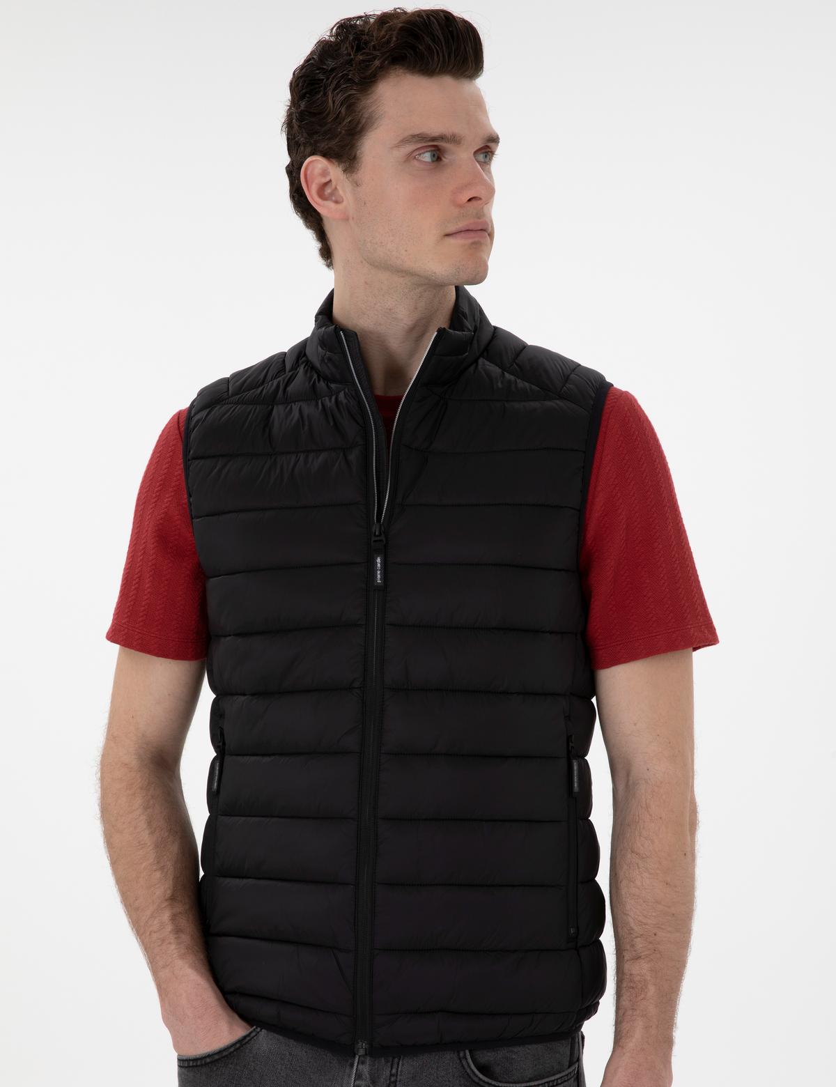 Siyah Cropped Slim Yelek - 50302531061