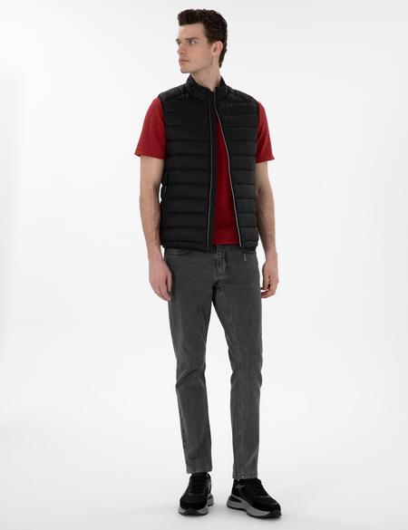 Siyah Cropped Slim Yelek - 50302531061