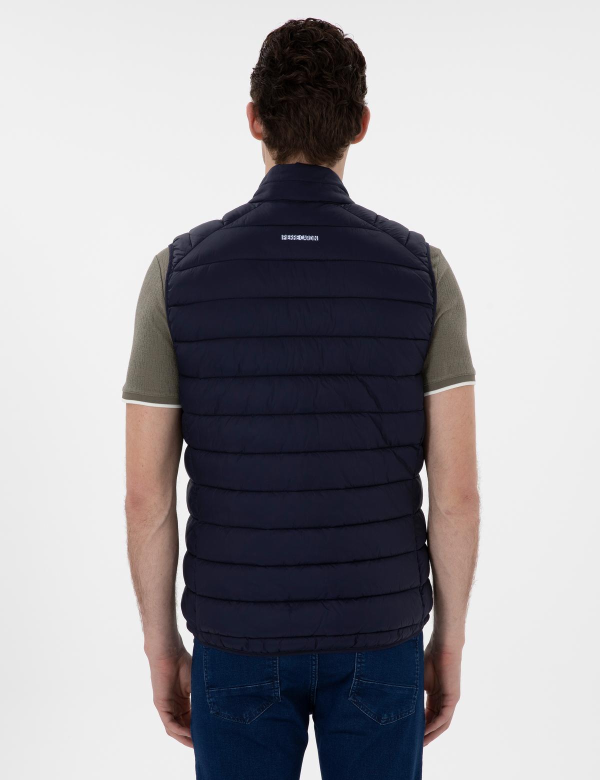 Lacivert Cropped Slim Yelek - 50302531052