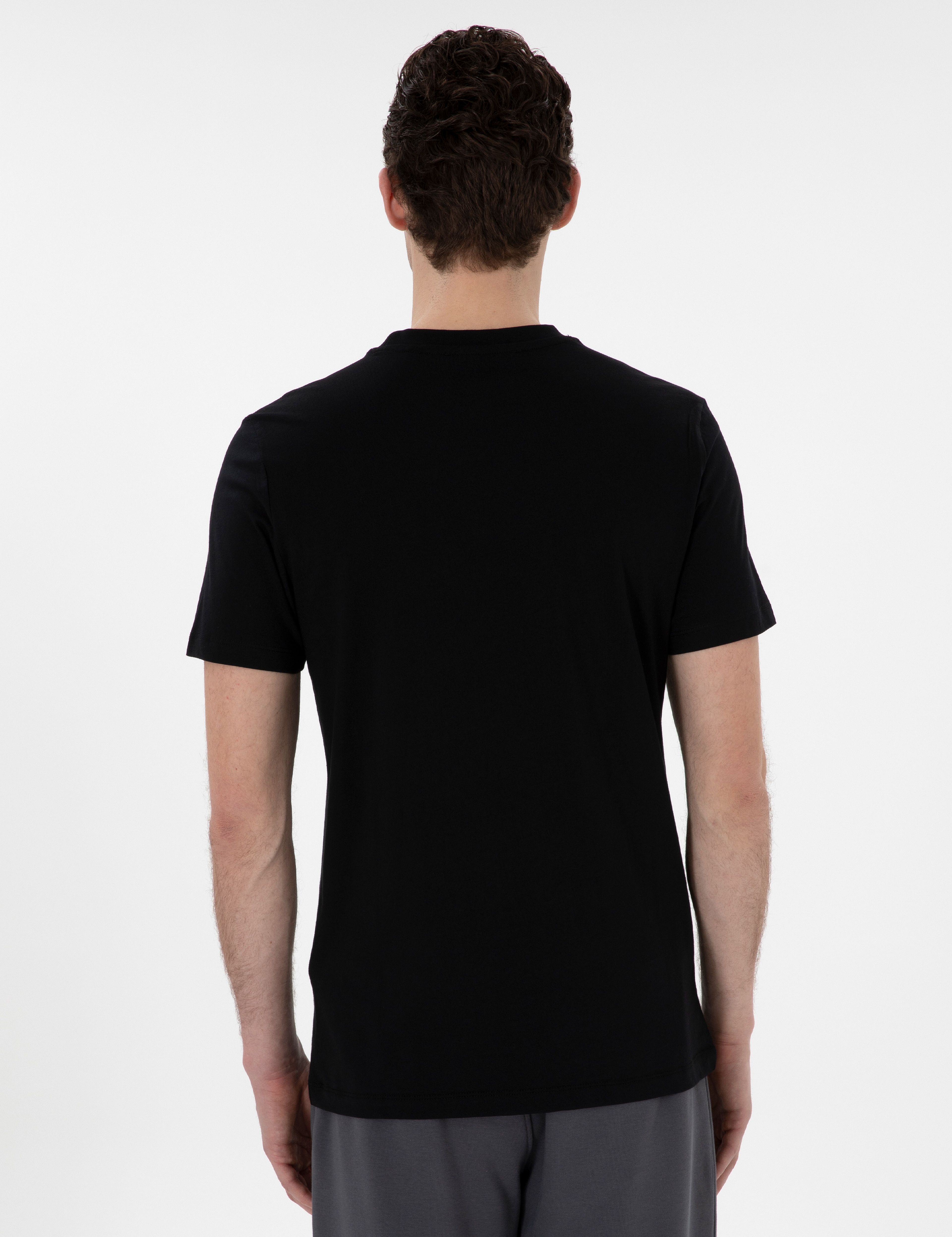Siyah Regular Fit Tişört - Image 5