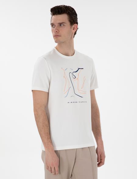 Ekru Regular Fit Tişört - 50302611198