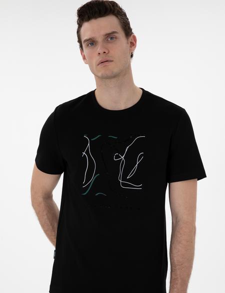 Siyah Regular Fit Tişört - 50302611037