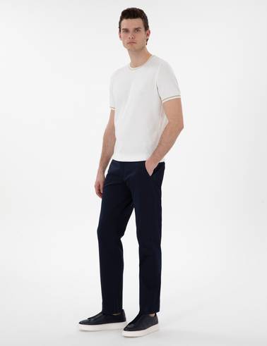 Lacivert Regular Fit Basic Kanvas Pantolon