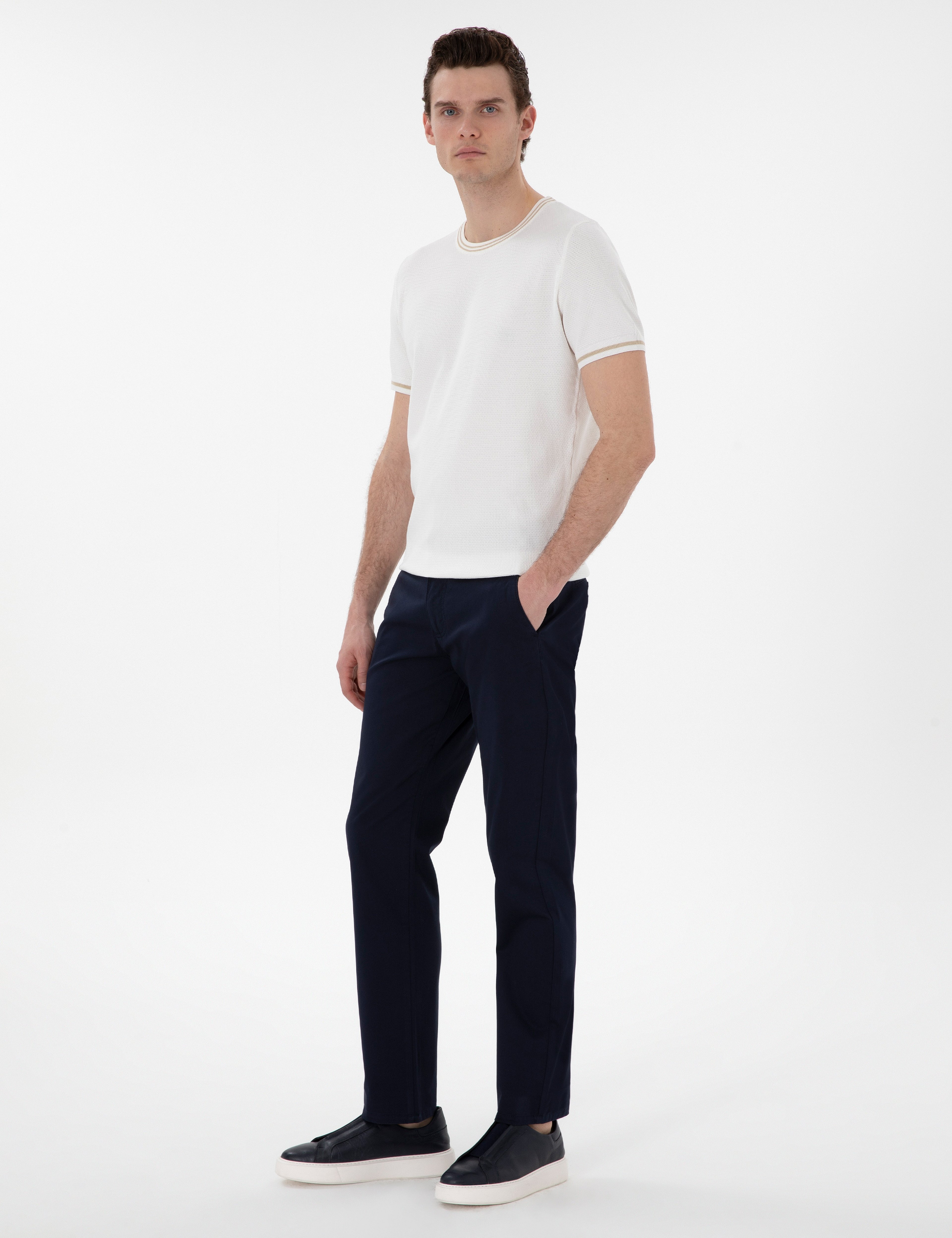 Lacivert Regular Fit Basic Kanvas Pantolon - Image 3