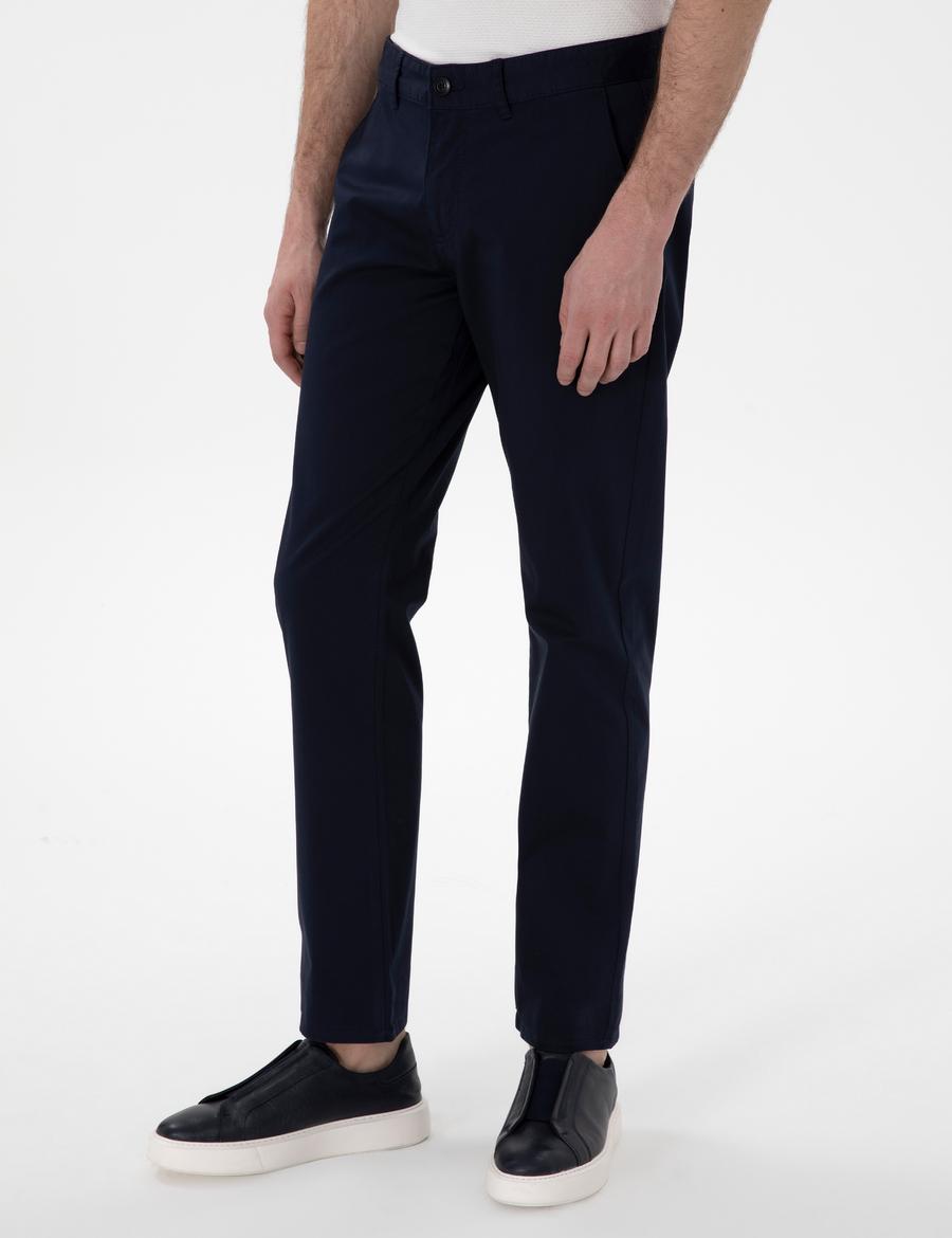 Lacivert Regular Fit Basic Kanvas Pantolon