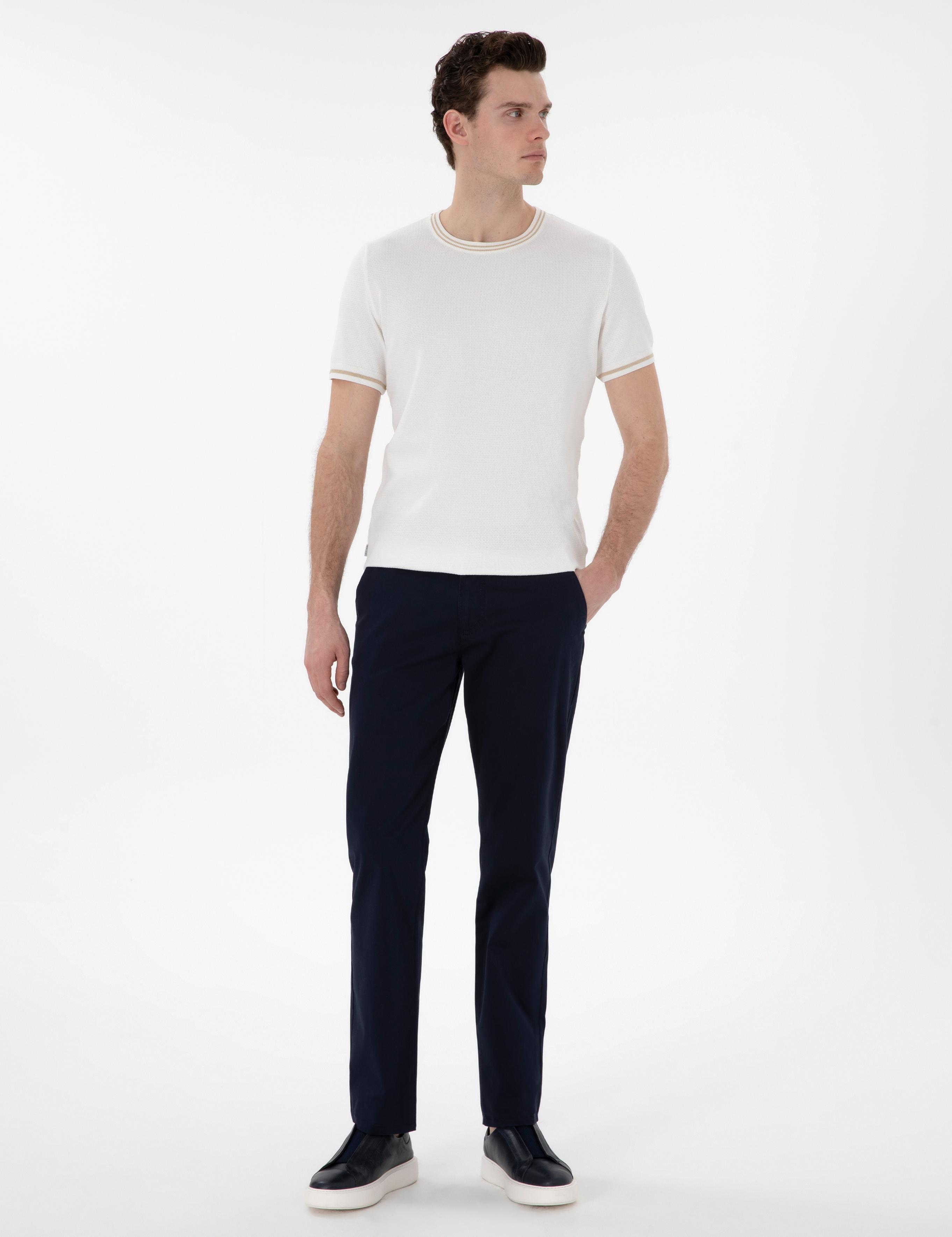 Lacivert Regular Fit Basic Kanvas Pantolon