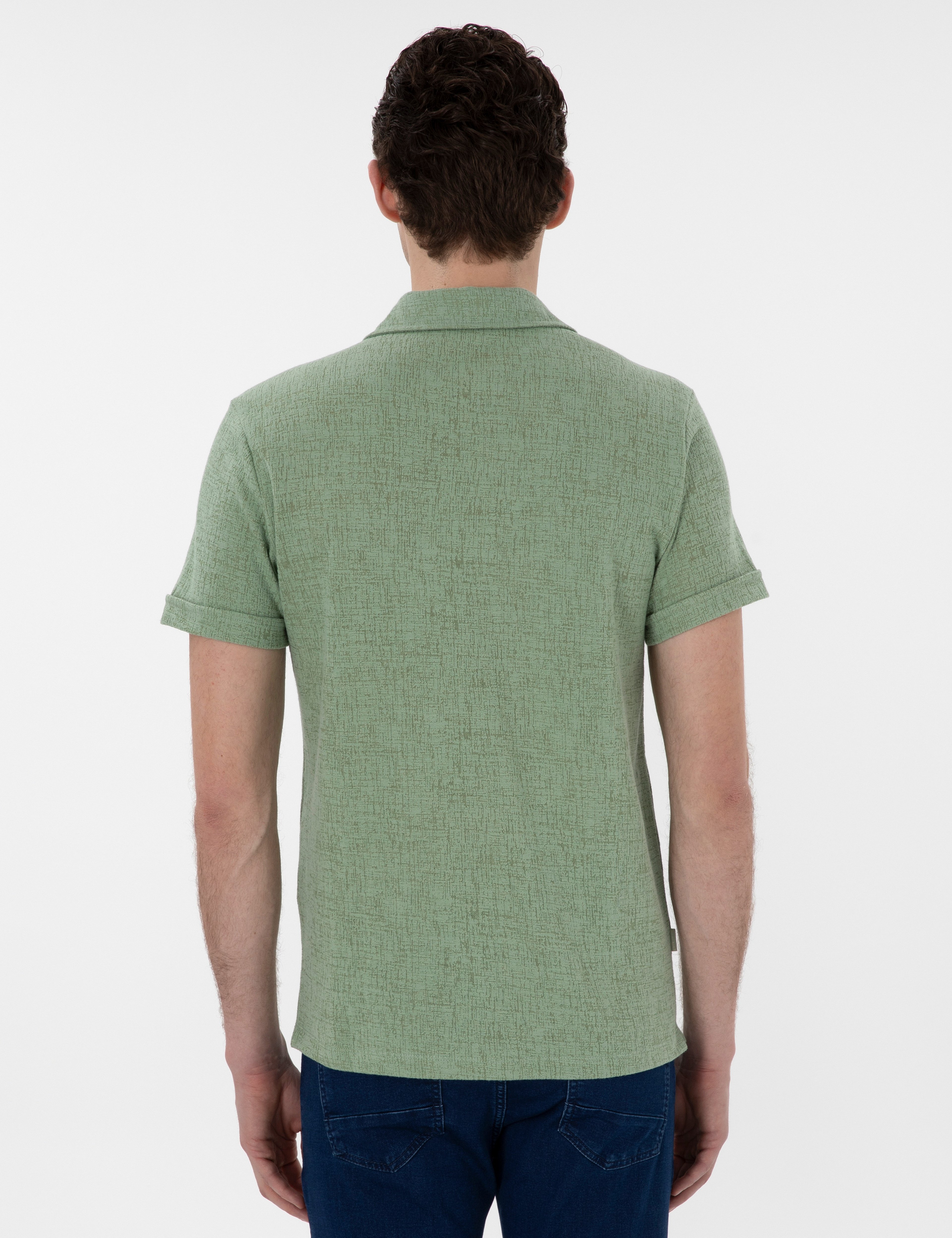 Açık Haki Slim Fit Tişört - Image 5