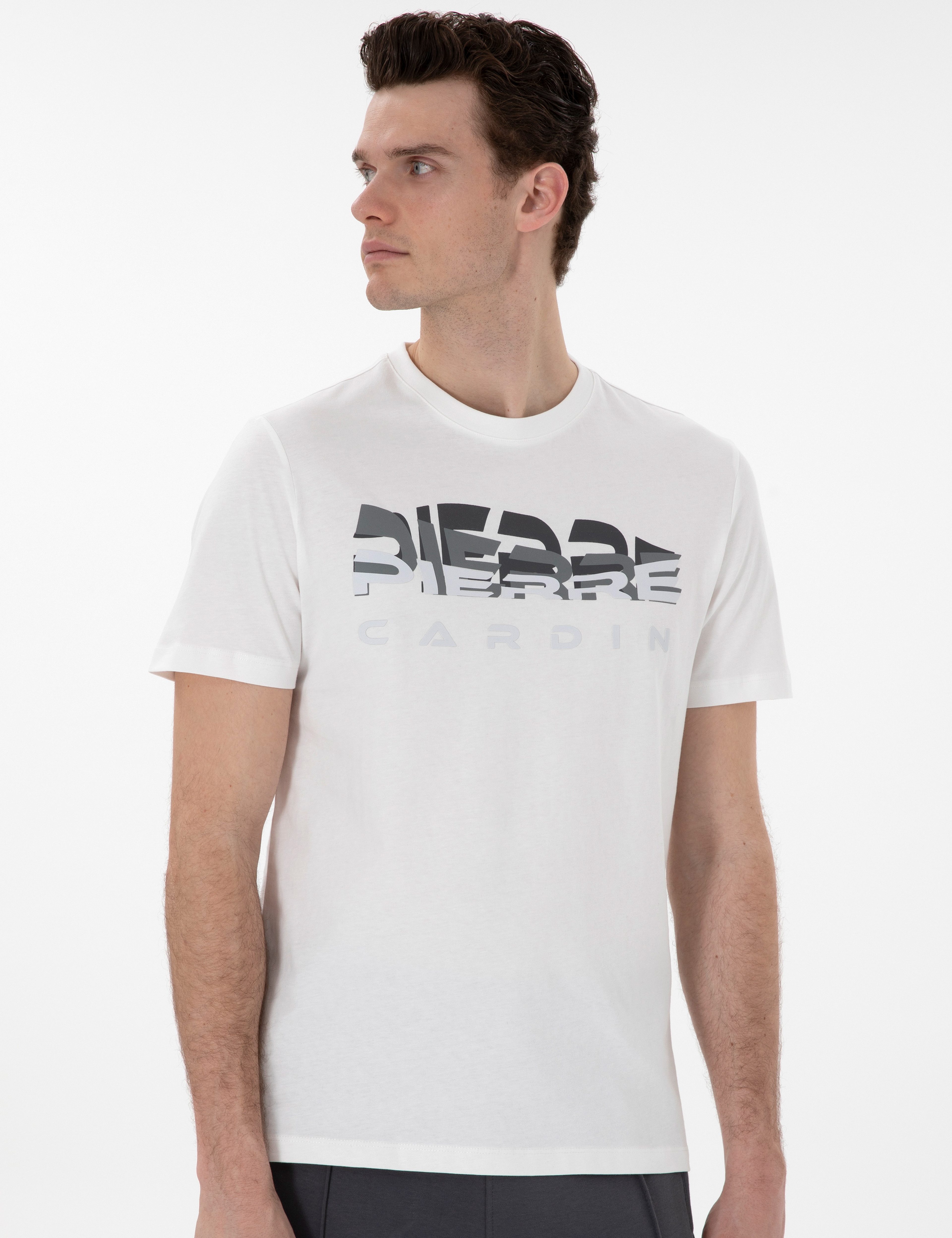 Ekru Regular Fit Tişört - Image 3