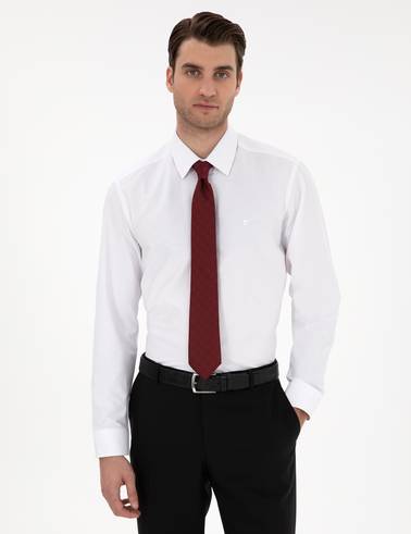 Beyaz Regular Fit Uzun Kollu Basic Gömlek