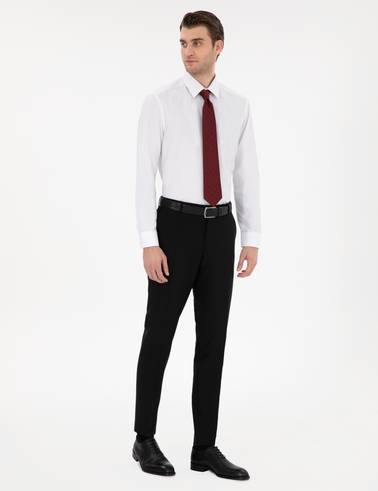 Beyaz Regular Fit Uzun Kollu Basic Gömlek