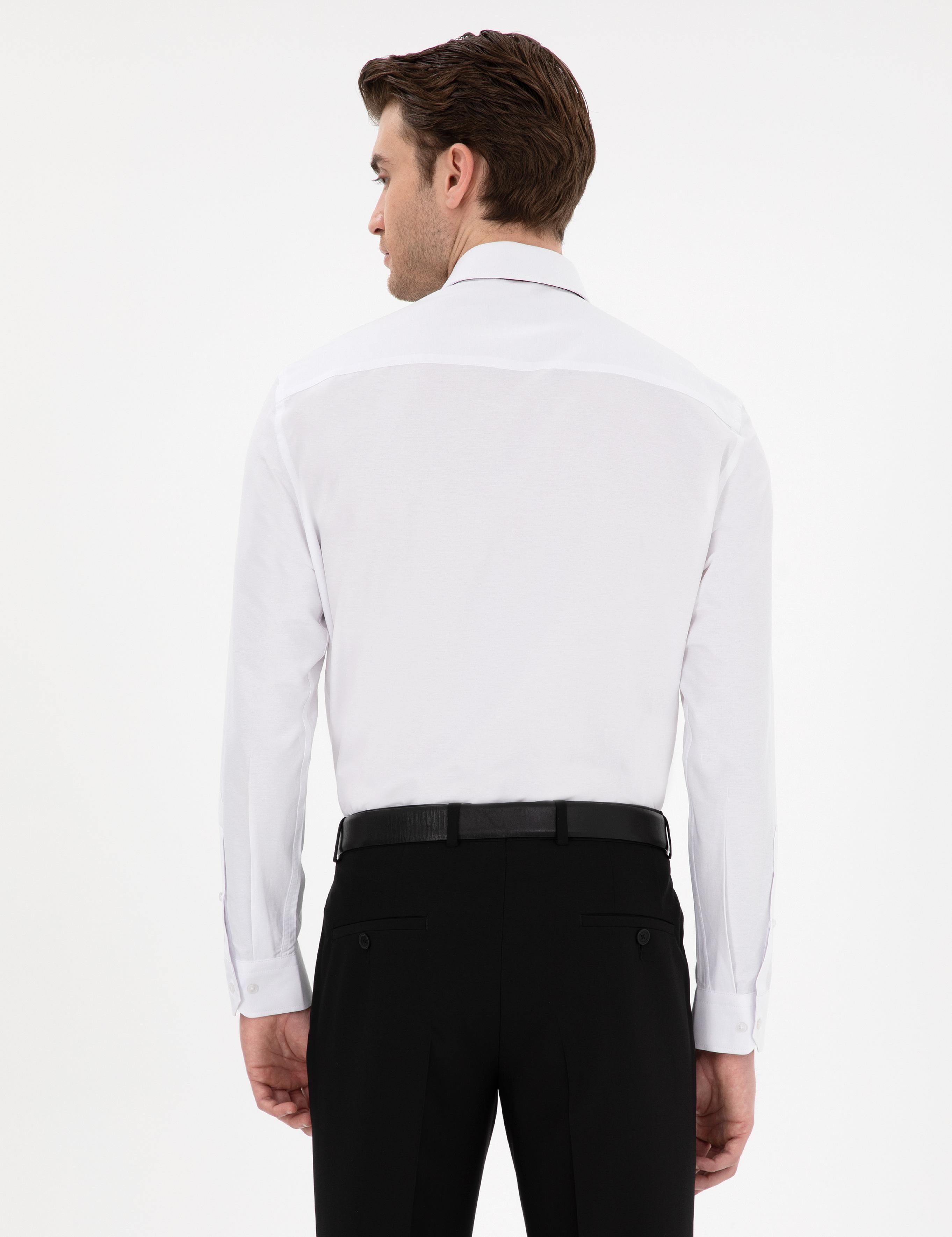 Beyaz Regular Fit Uzun Kollu Basic Gömlek