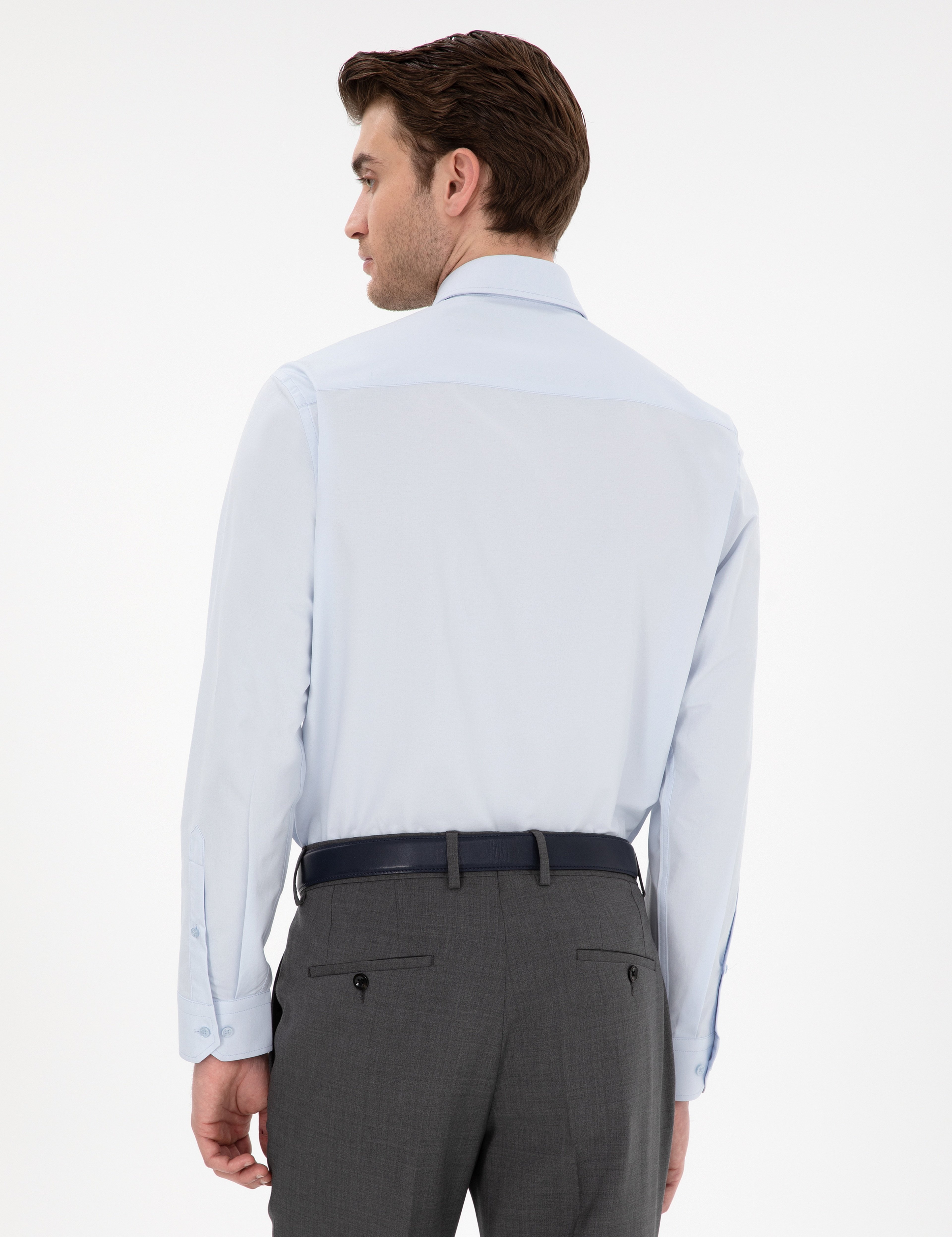 Açık Mavi Regular Fit Uzun Kollu Basic Gömlek