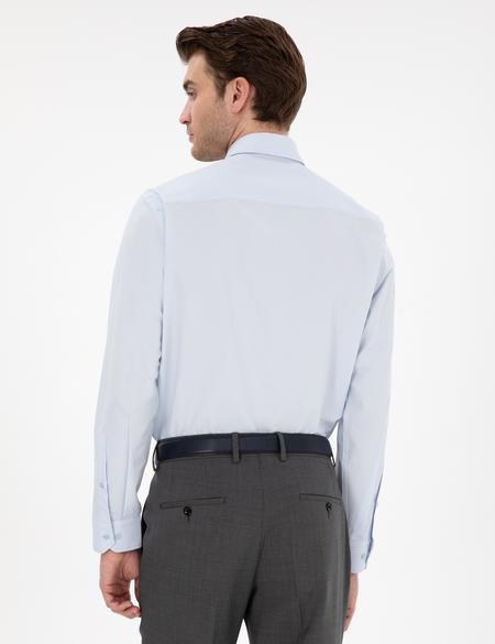 Açık Mavi Regular Fit Uzun Kollu Basic Gömlek - 50307198043