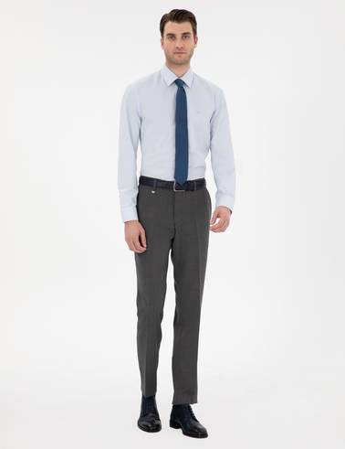 Açık Mavi Regular Fit Uzun Kollu Basic Gömlek